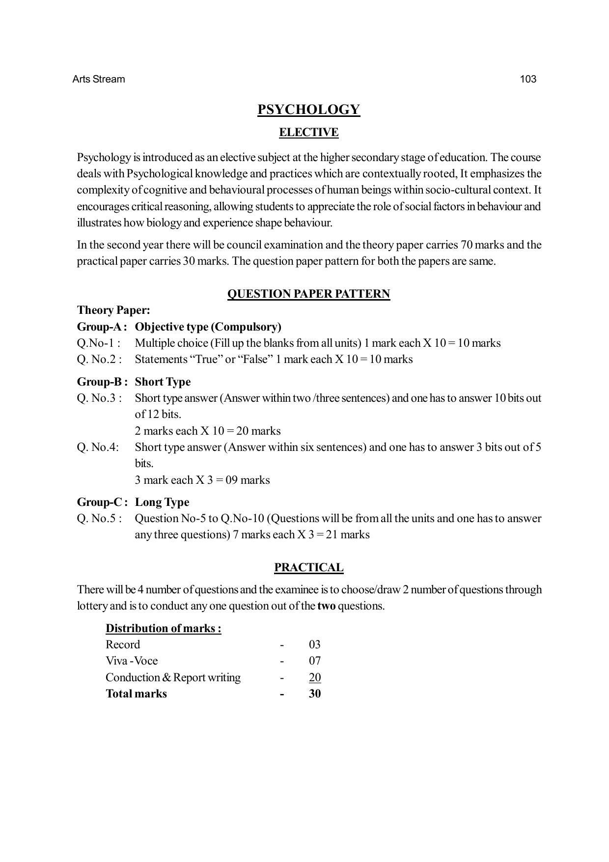 Odisha Board Class 12 Syllabus for Arts - Page 103