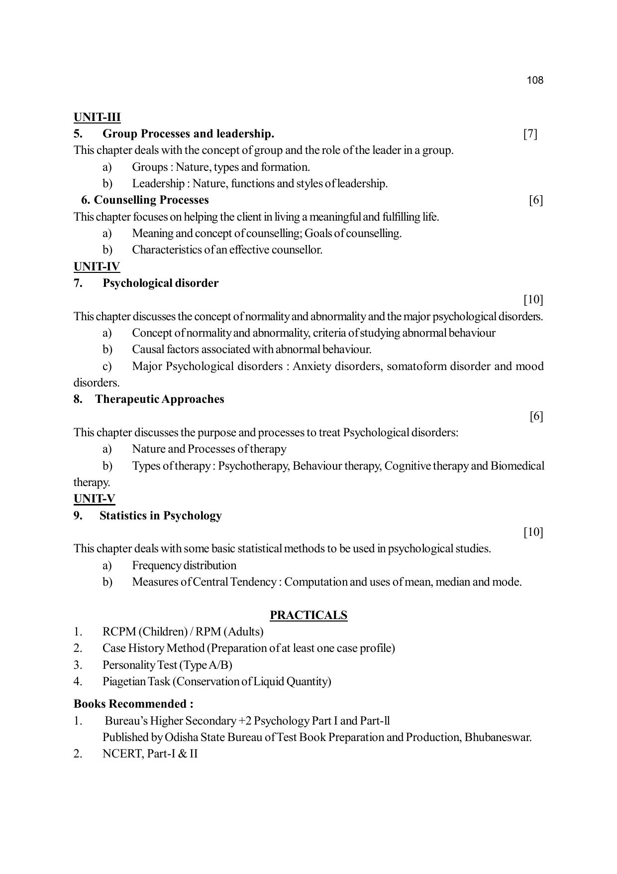 Odisha Board Class 12 Syllabus for Arts - Page 108