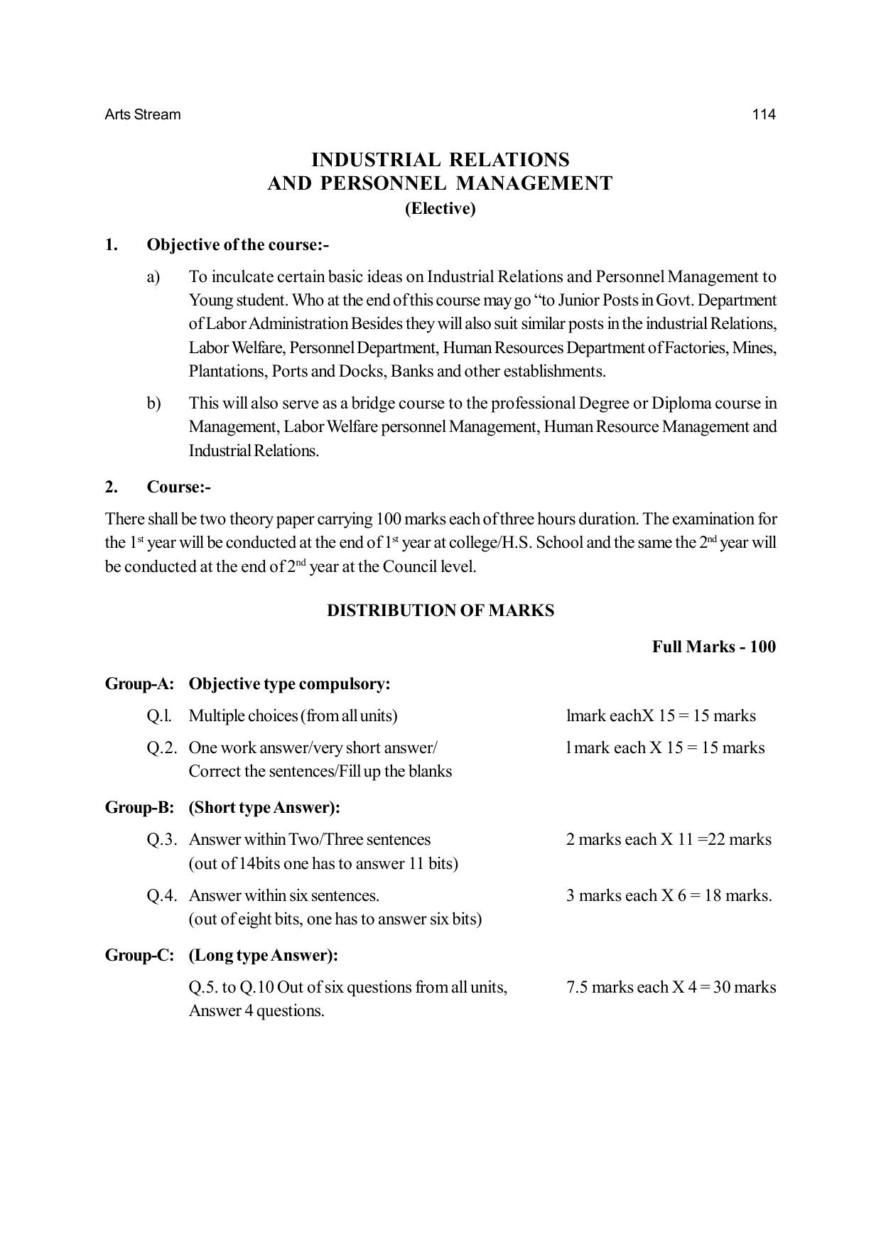 Odisha Board Class 12 Syllabus for Arts - Page 114