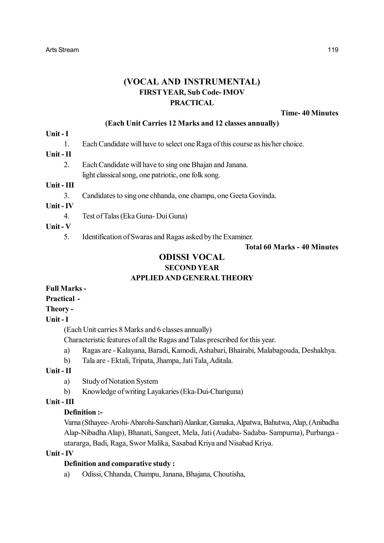 Odisha Board Class 12 Syllabus for Arts - Page 119