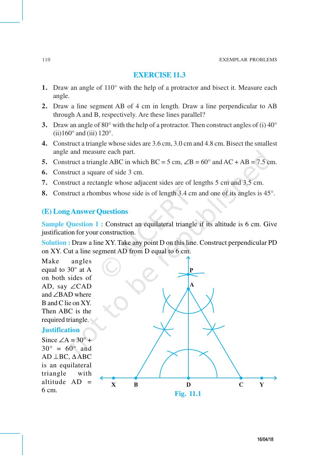 NCERT Exemplar Book for Class 9 Maths: Chapter 11 Constructions - Page 3