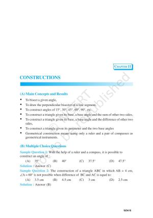 NCERT Exemplar Book for Class 9 Maths: Chapter 11 Constructions