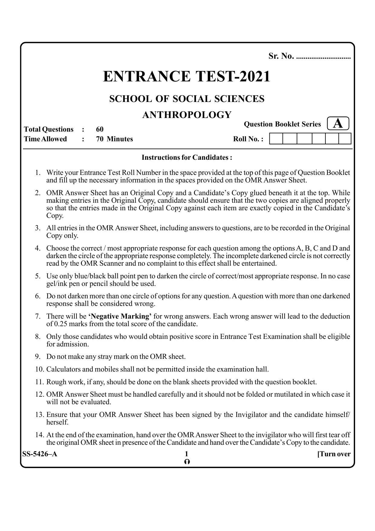 KUET 2023 M.A. Anthropogy Question Paper - Page 9