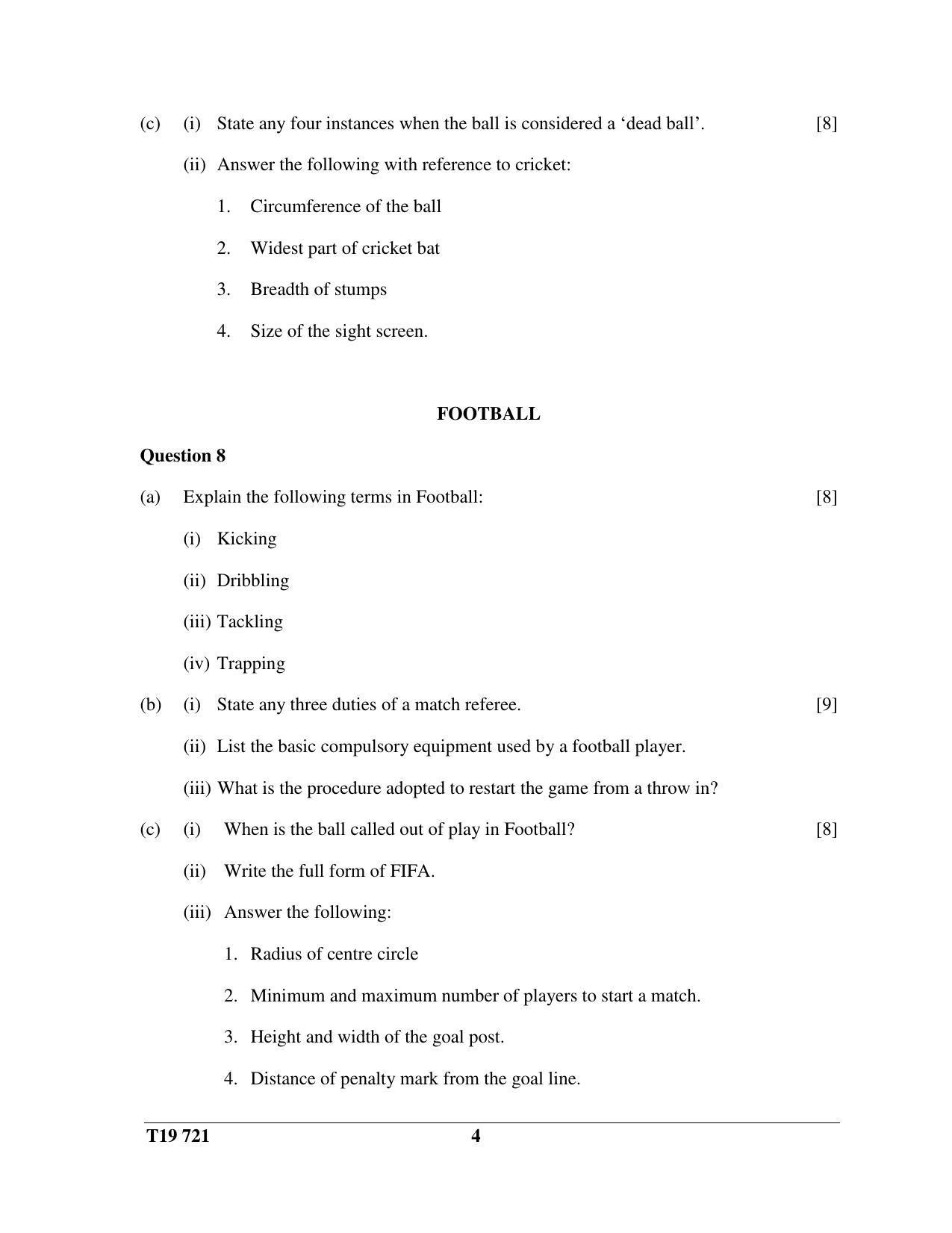 ISC Class 12 2019 Physical Education Question Paper - Page 4