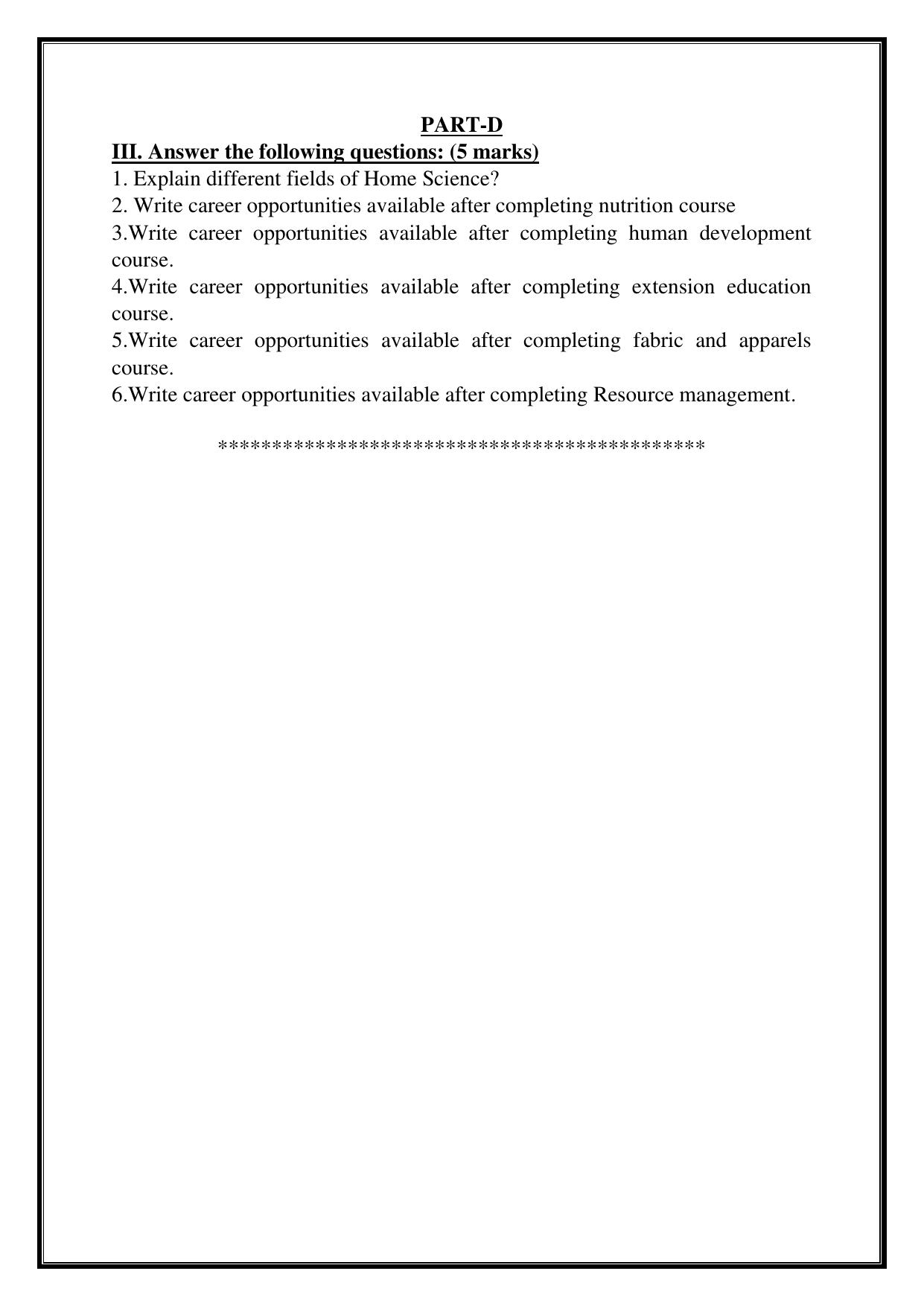 Karnataka 1st PUC Question Bank 2025 - Home Science - Page 5