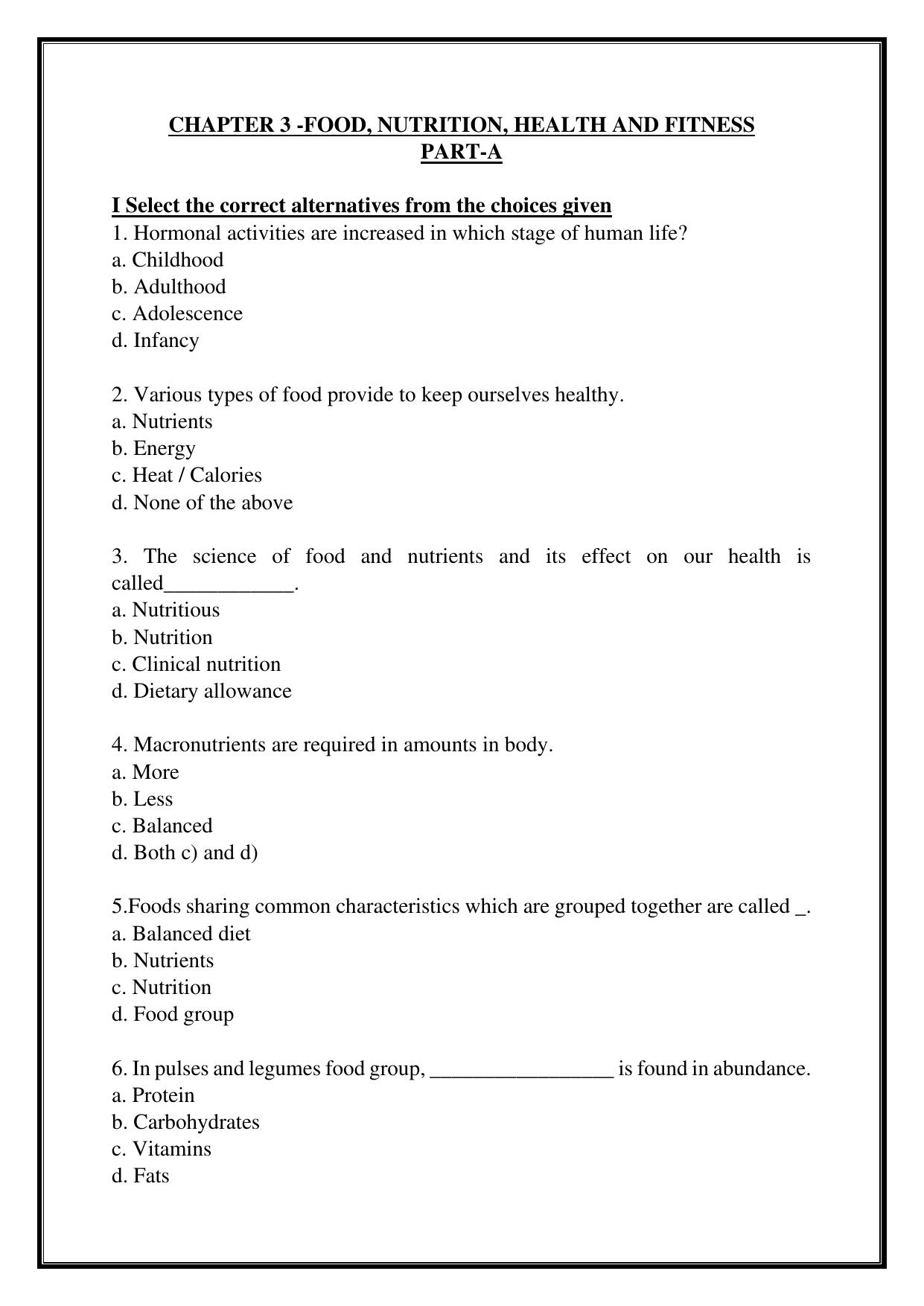 Karnataka 1st PUC Question Bank 2025 - Home Science - Page 11