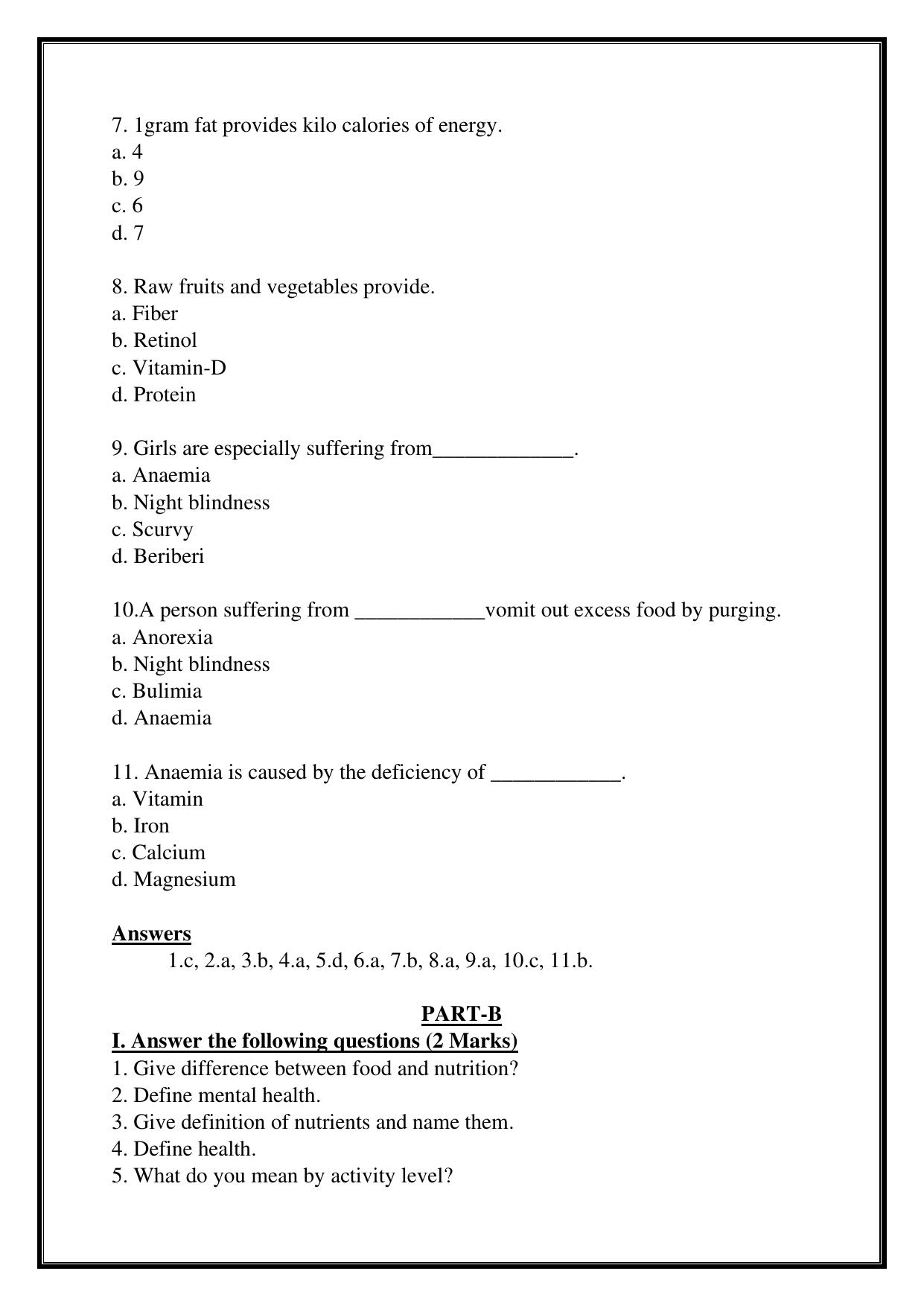 Karnataka 1st PUC Question Bank 2025 - Home Science - Page 12