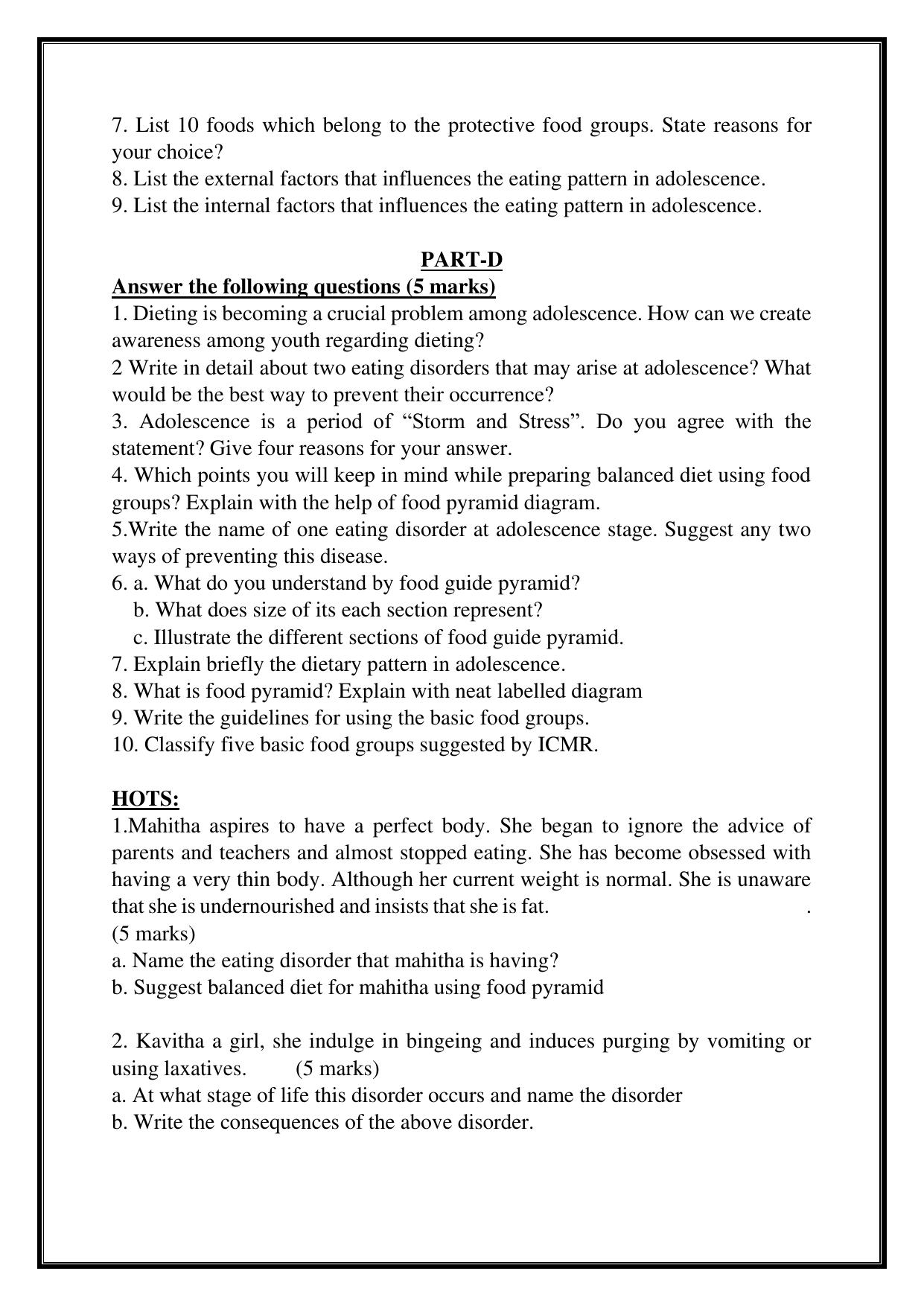 Karnataka 1st PUC Question Bank 2025 - Home Science - Page 14