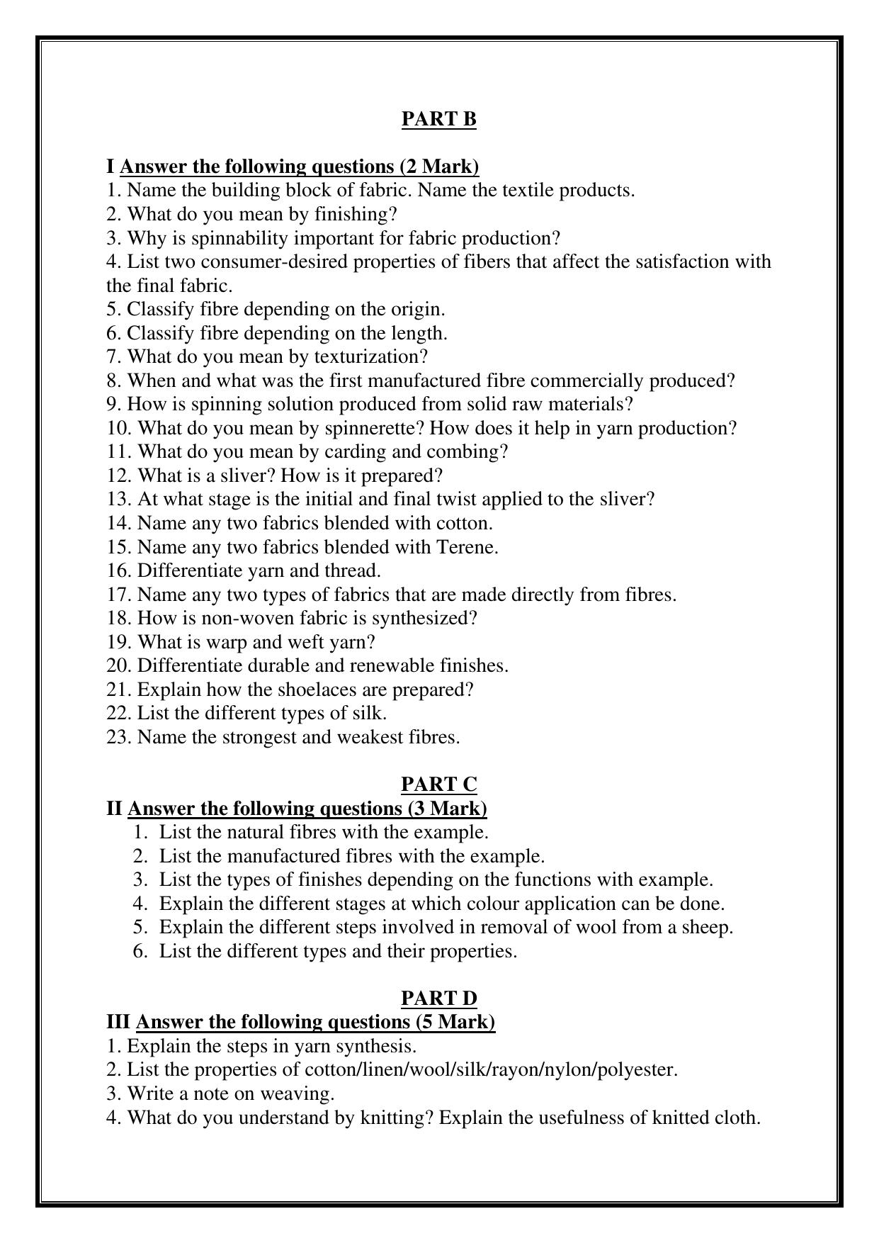 Karnataka 1st PUC Question Bank 2025 - Home Science - Page 27
