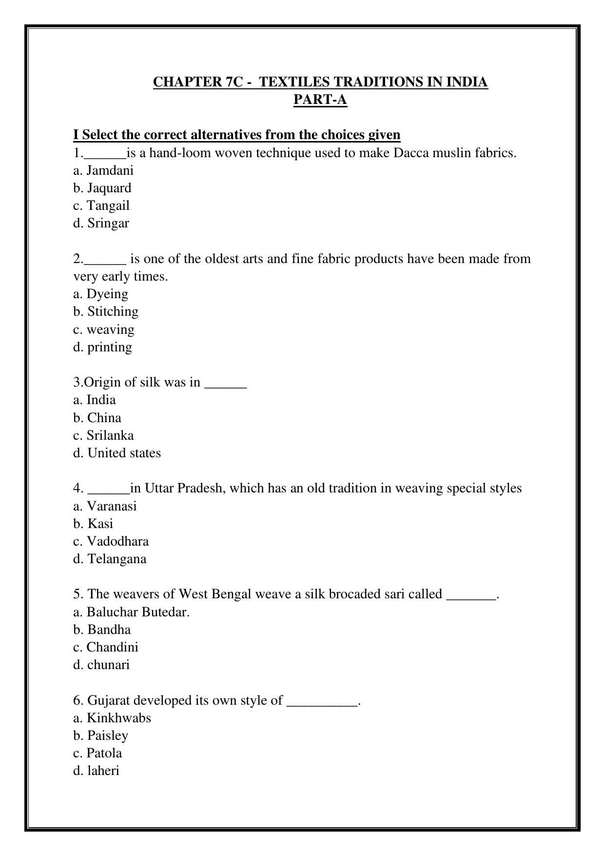 Karnataka 1st PUC Question Bank 2025 - Home Science - Page 54