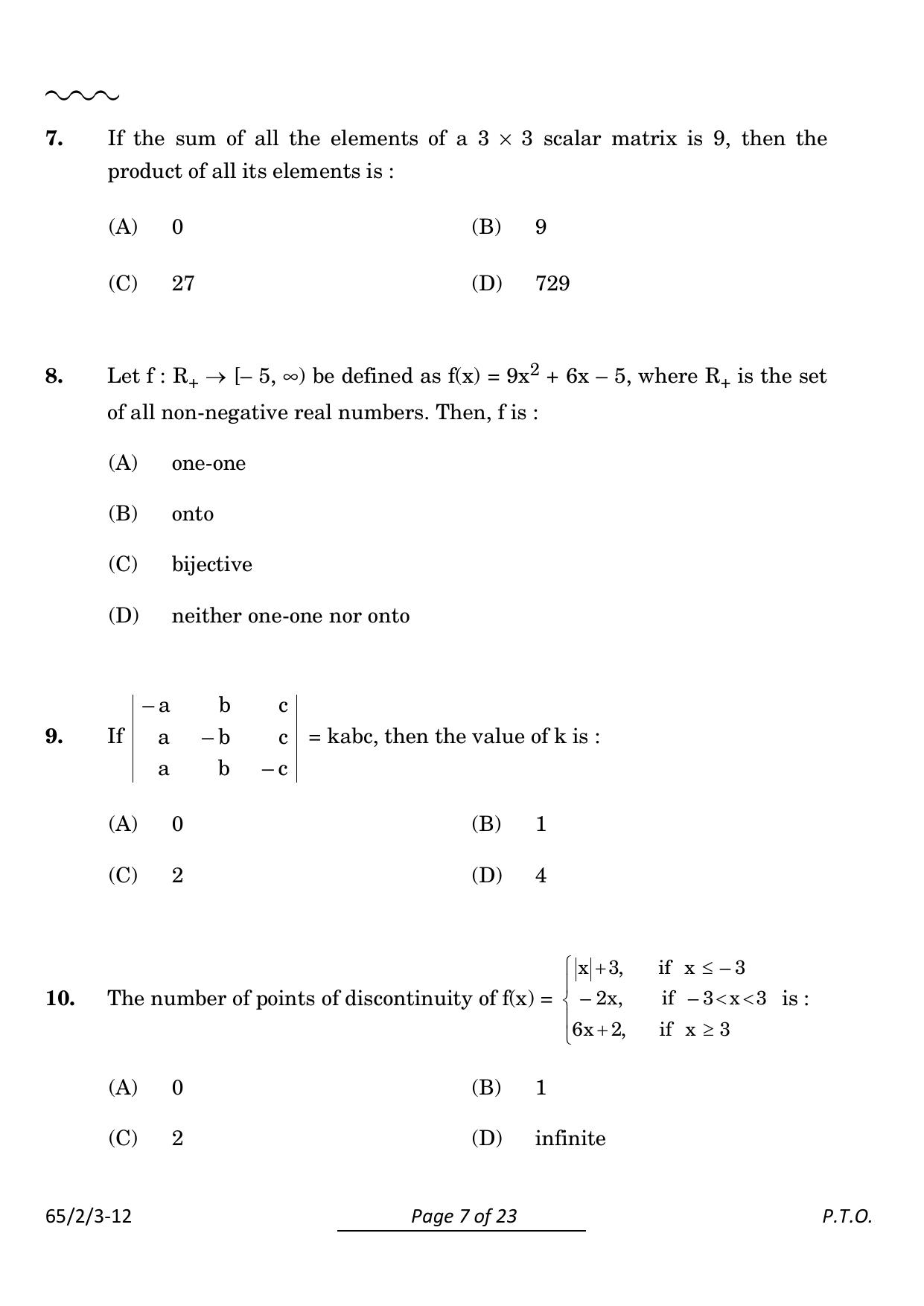 CBSE Class 12 65-2-3 Mathematics 2024 Question Paper - Page 7