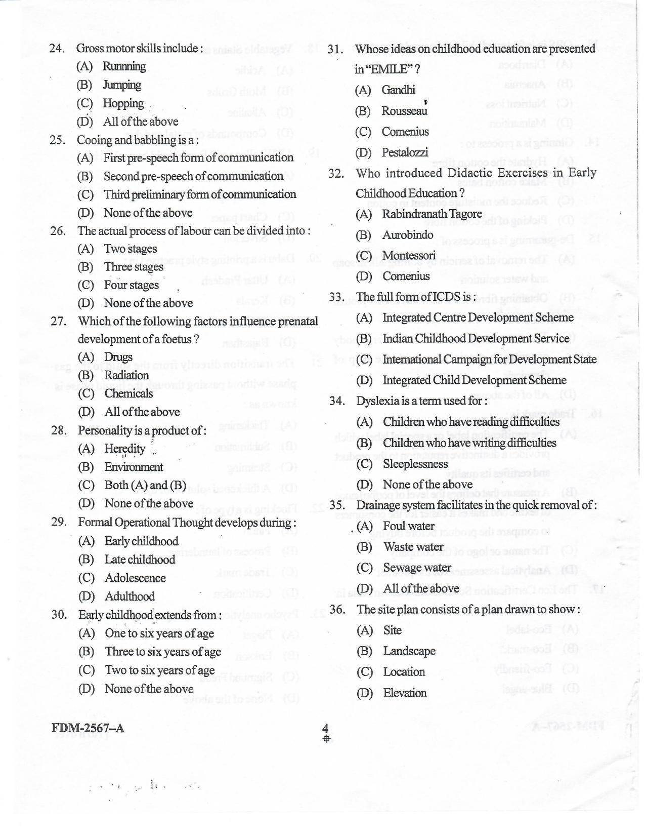 KUET 2023 M.Sc. Home Science Question Paper - Page 17
