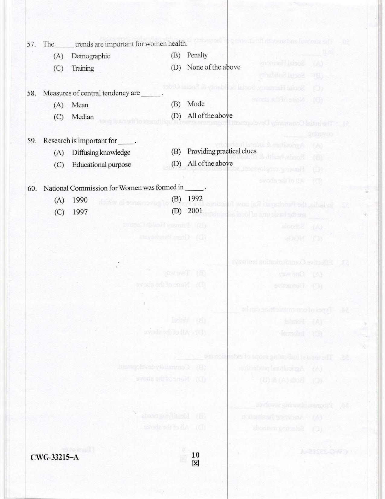 KUET 2023 M.Sc. Home Science Question Paper - Page 35