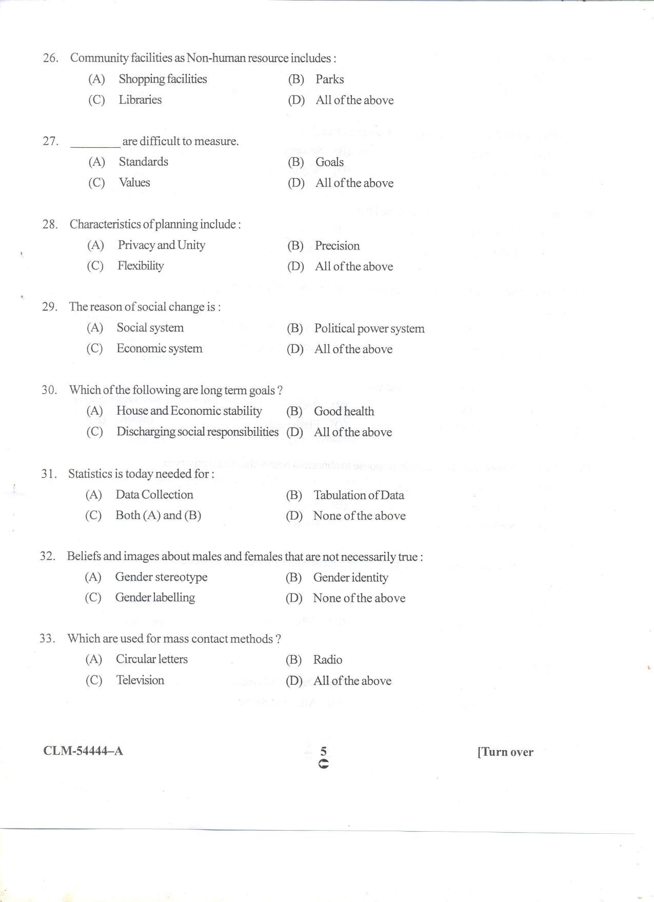 KUET 2023 M.Sc. Home Science Question Paper - Page 39