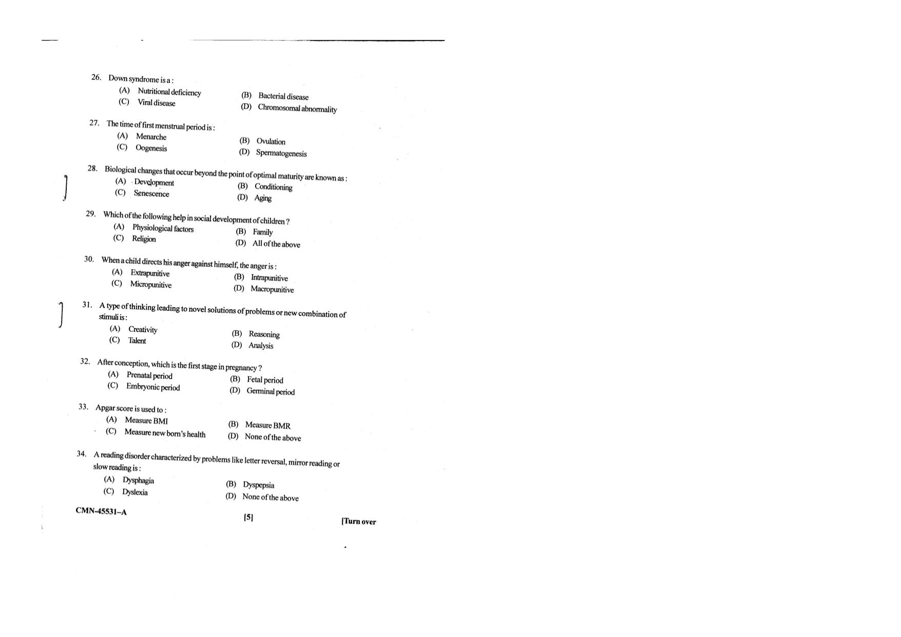 KUET 2023 M.Sc. Home Science Question Paper - Page 47