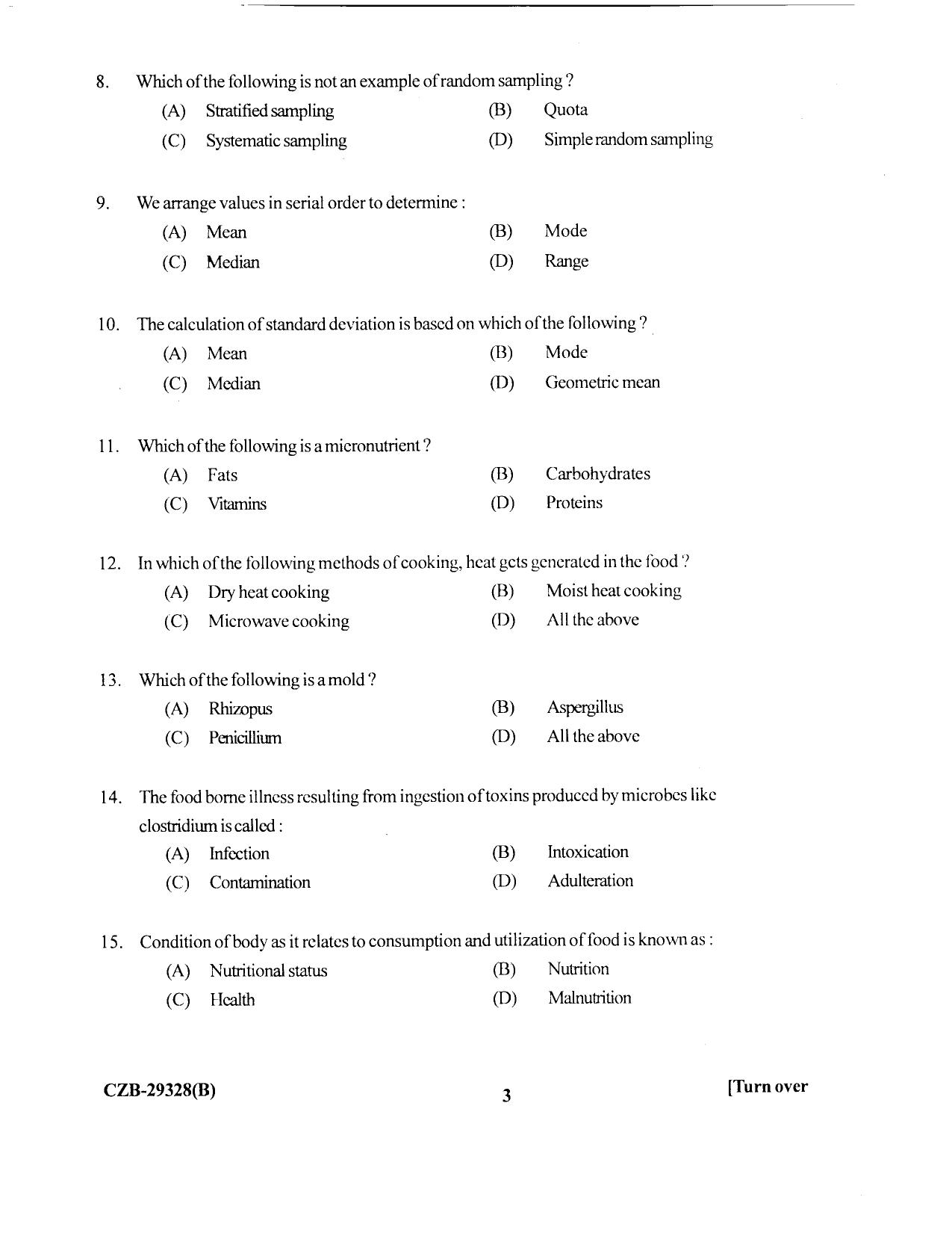 KUET 2023 M.Sc. Home Science Question Paper - Page 53