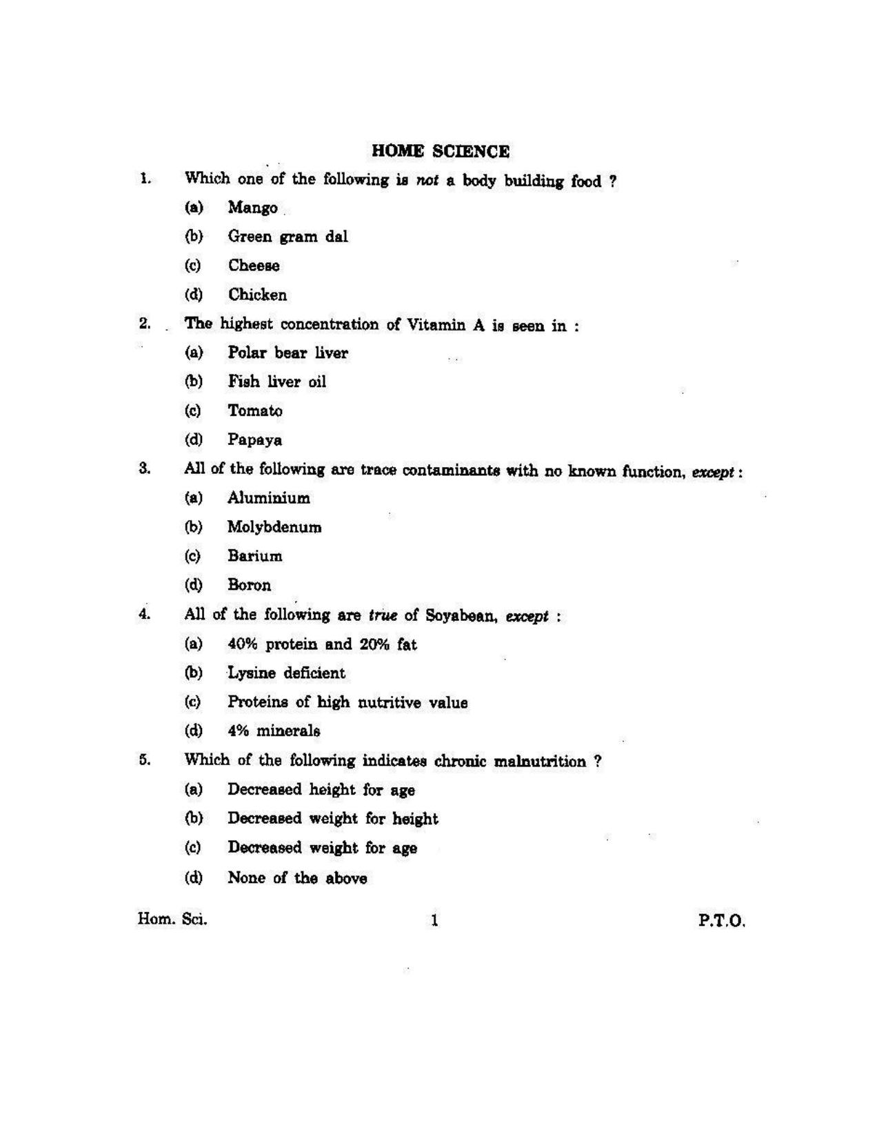 KUET 2023 M.Sc. Home Science Question Paper - Page 67