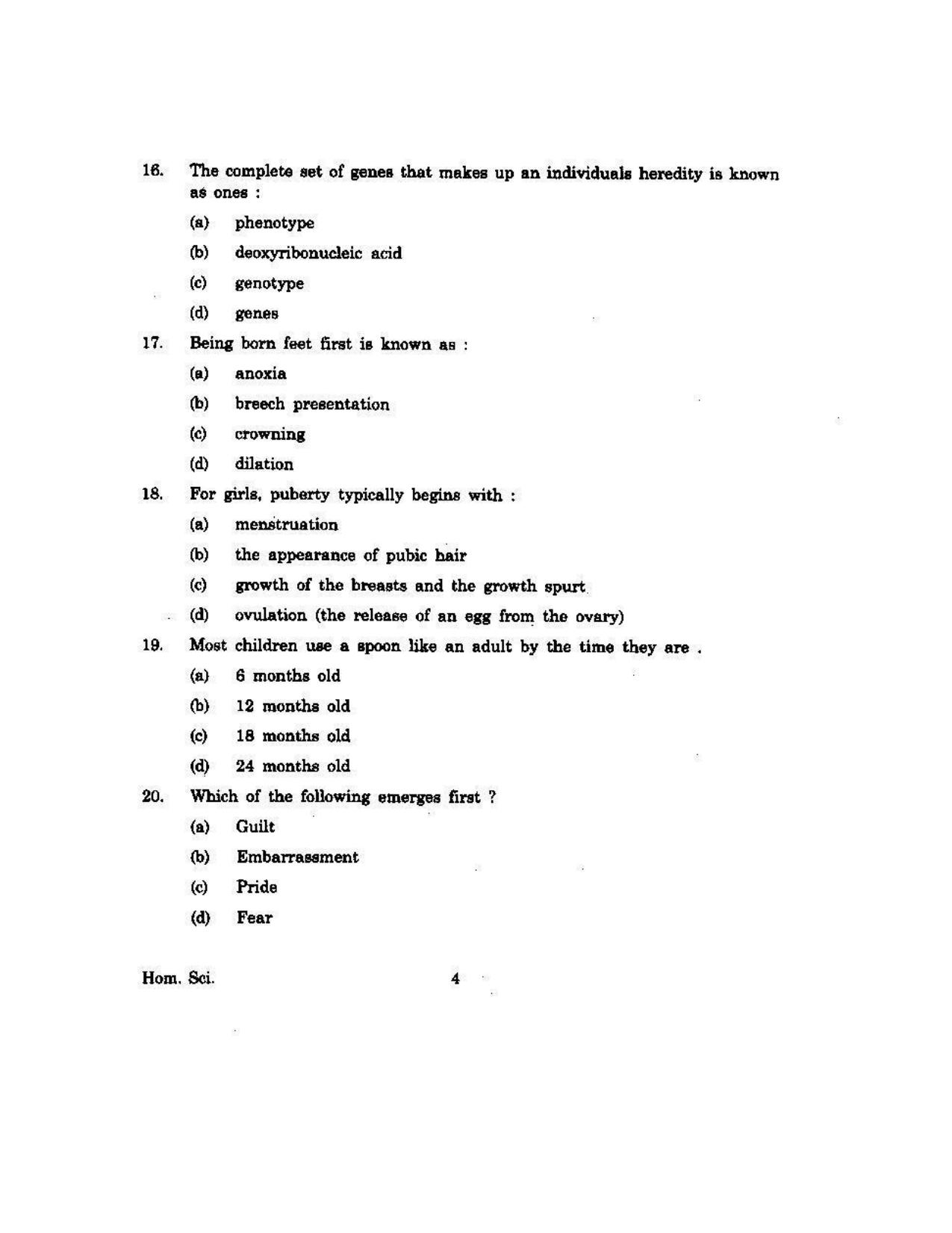 KUET 2023 M.Sc. Home Science Question Paper - Page 70