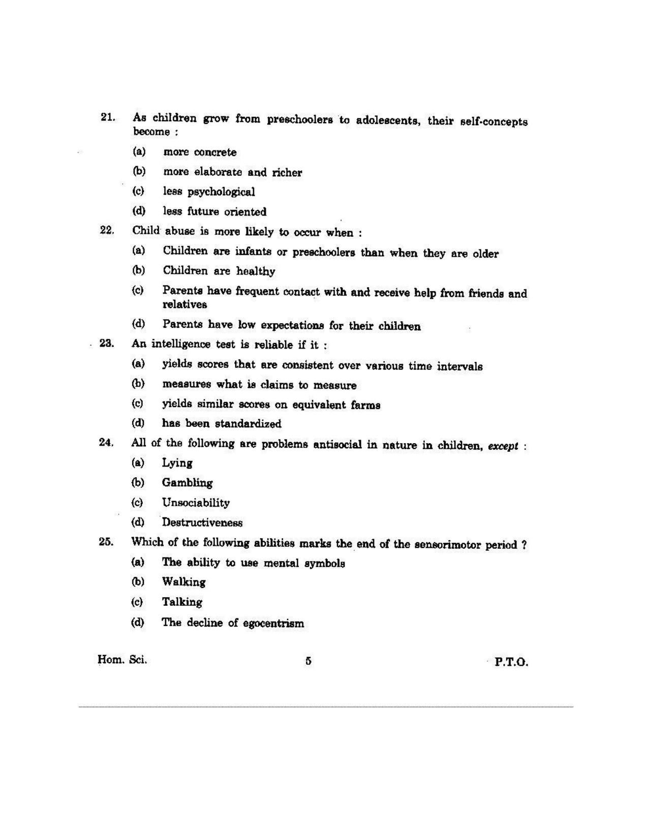 KUET 2023 M.Sc. Home Science Question Paper - Page 71