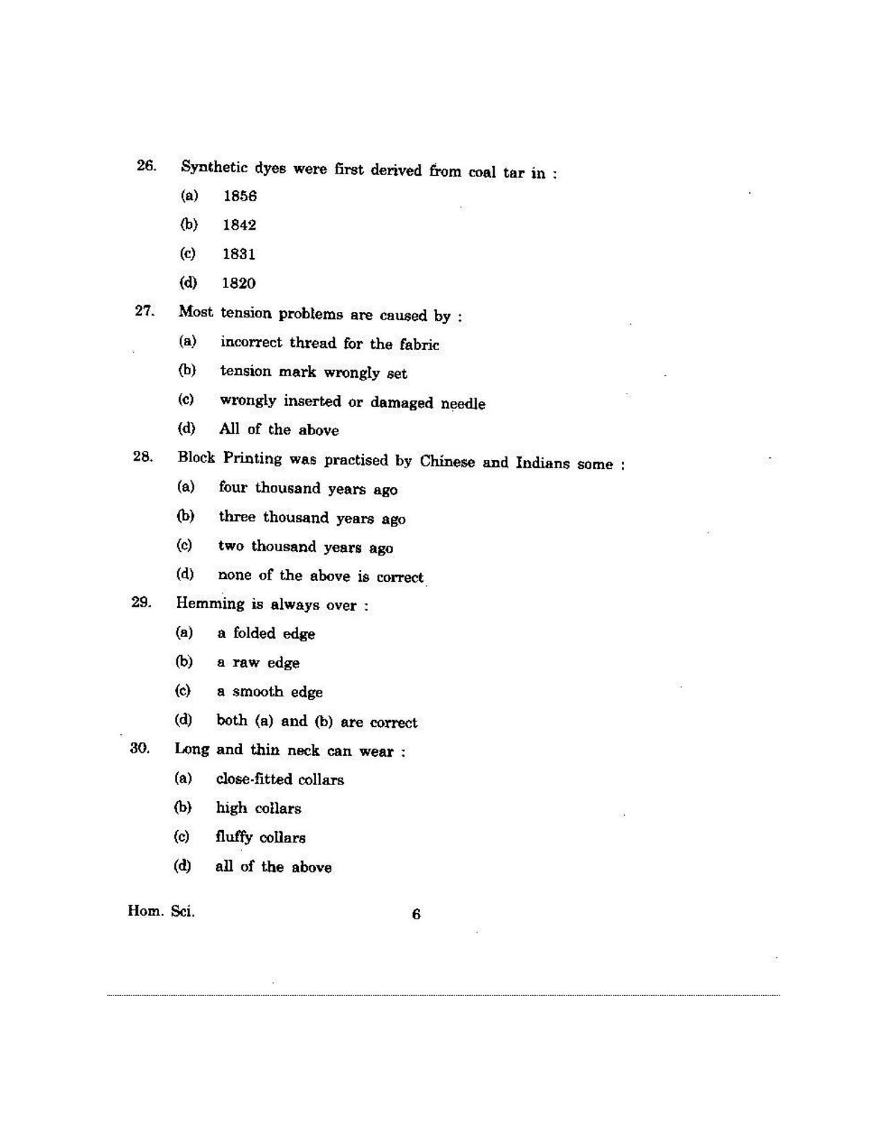 KUET 2023 M.Sc. Home Science Question Paper - Page 72