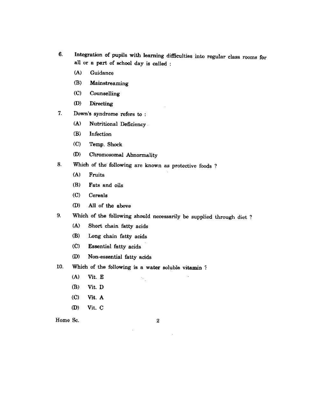 KUET 2023 M.Sc. Home Science Question Paper - Page 80