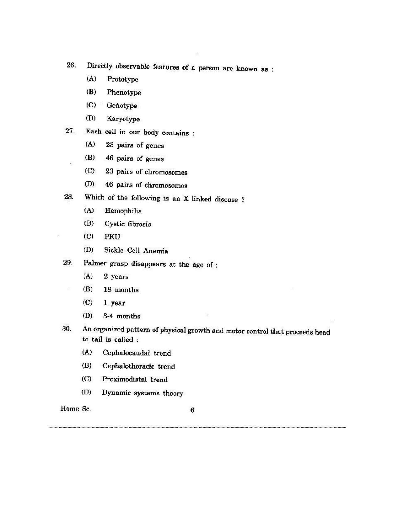 KUET 2023 M.Sc. Home Science Question Paper - Page 84