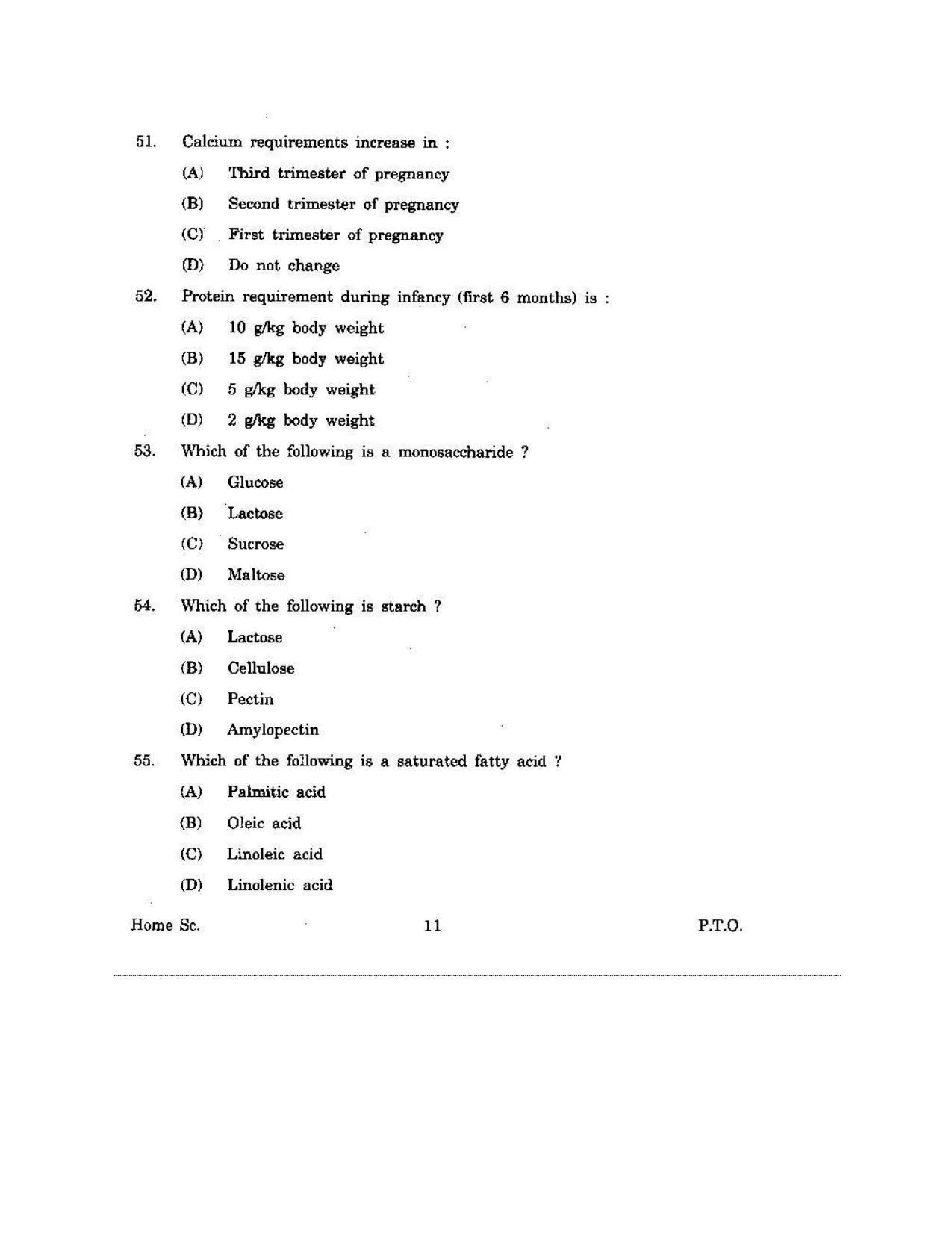 KUET 2023 M.Sc. Home Science Question Paper - Page 89