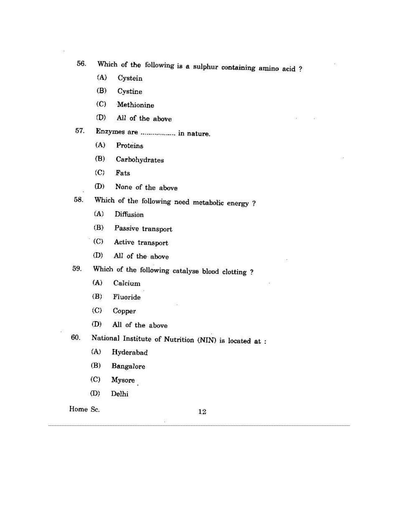 KUET 2023 M.Sc. Home Science Question Paper - Page 90