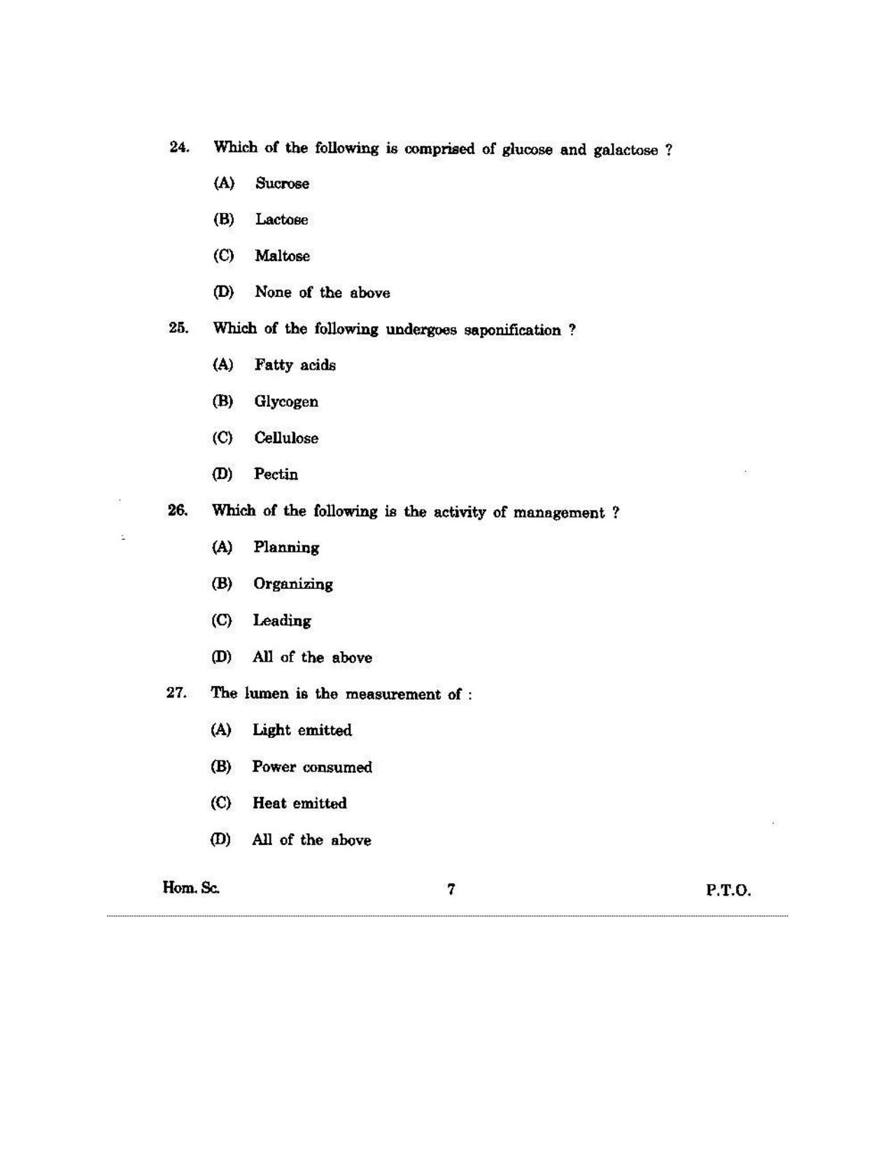 KUET 2023 M.Sc. Home Science Question Paper - Page 97