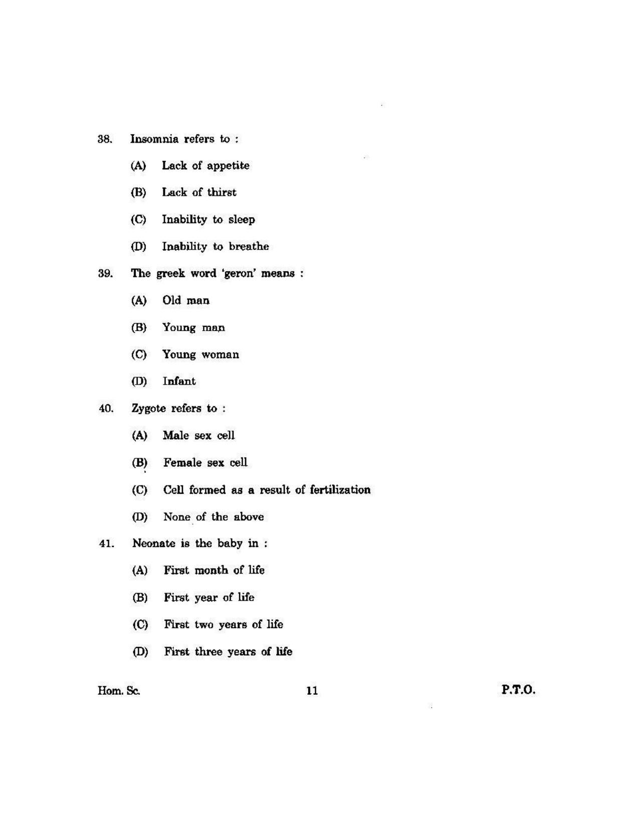 KUET 2023 M.Sc. Home Science Question Paper - Page 101