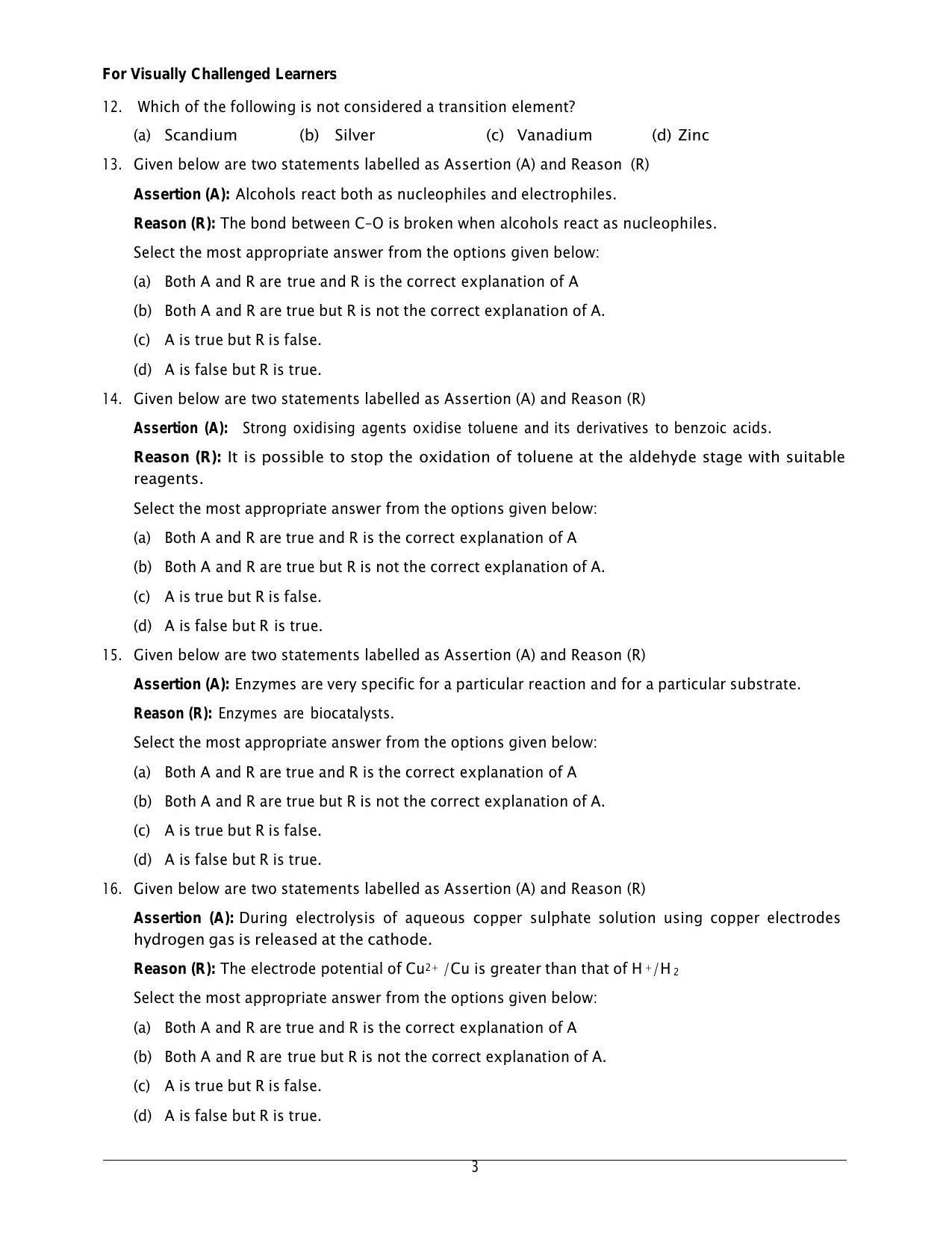 CBSE Class 12 Chemistry Sample Paper 2024 - Page 3