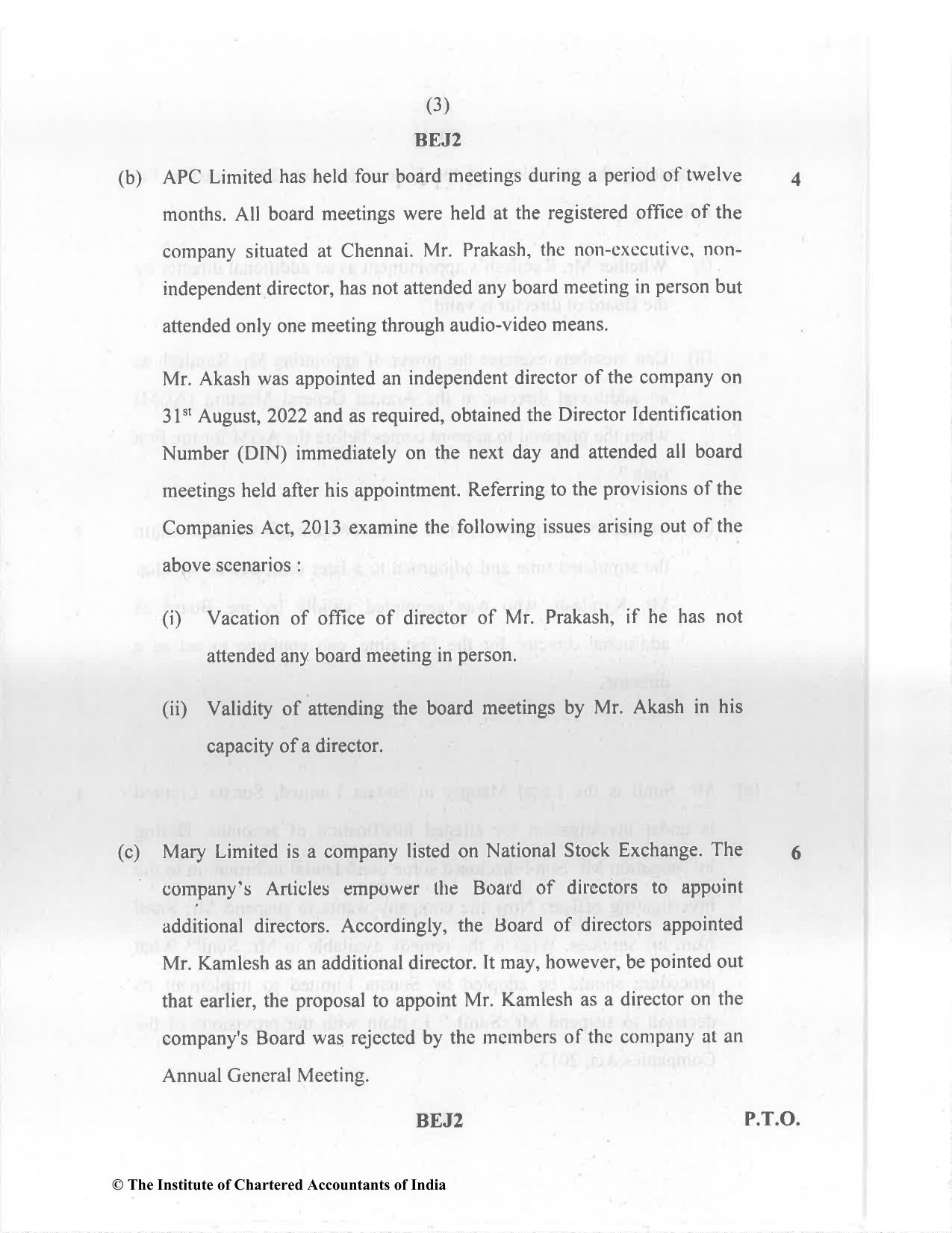 CA Final Nov 2022 Question Paper - Paper 4 – Corporate & Economic Laws - Page 3
