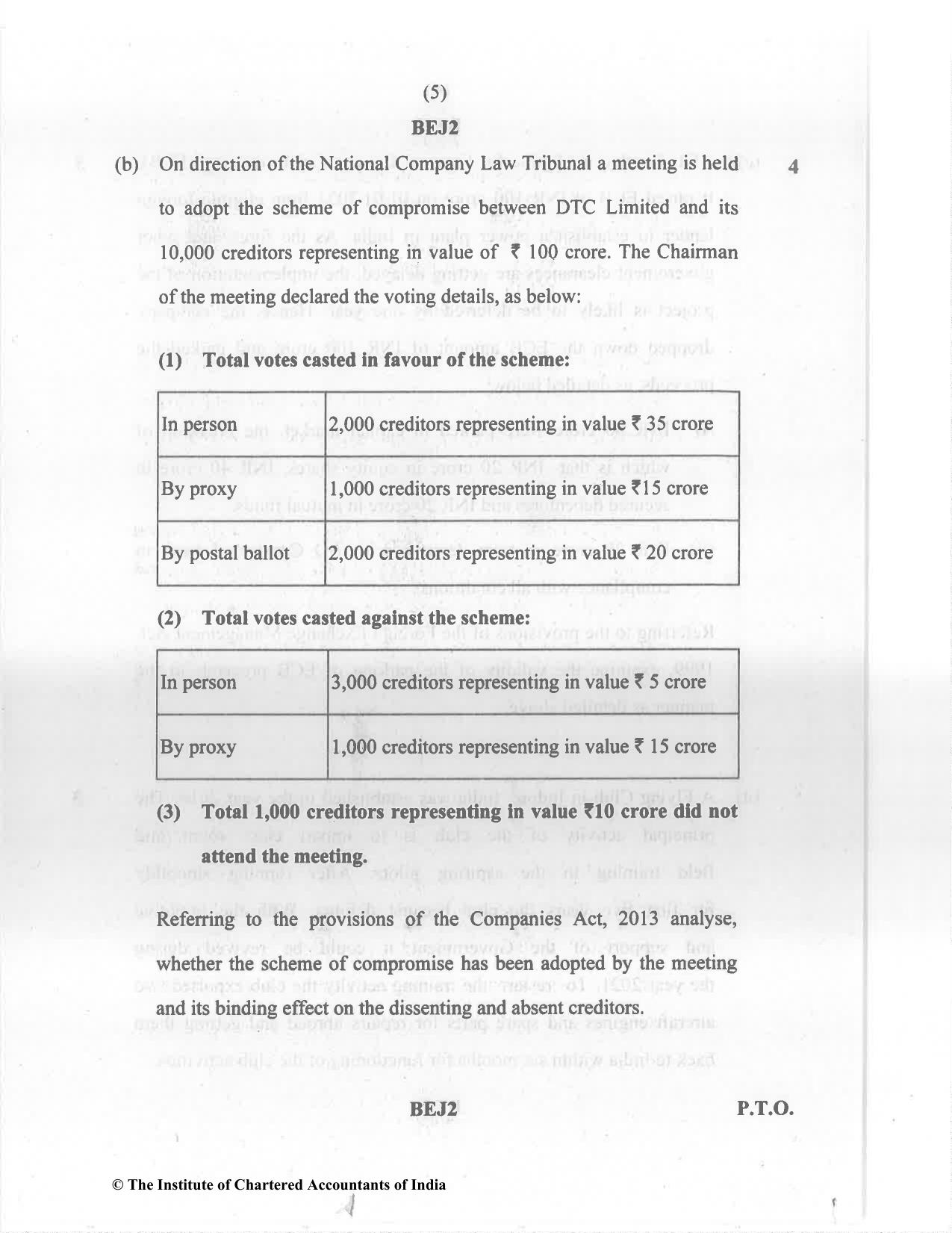 CA Final Nov 2022 Question Paper - Paper 4 – Corporate & Economic Laws - Page 5