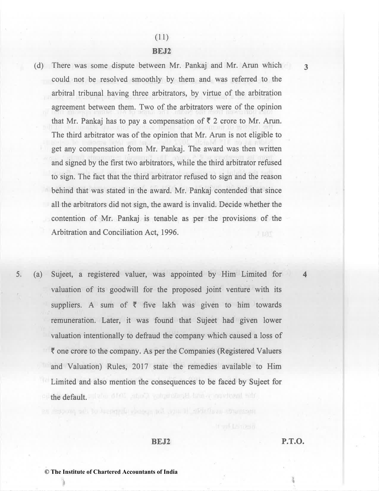 CA Final Nov 2022 Question Paper - Paper 4 – Corporate & Economic Laws - Page 11
