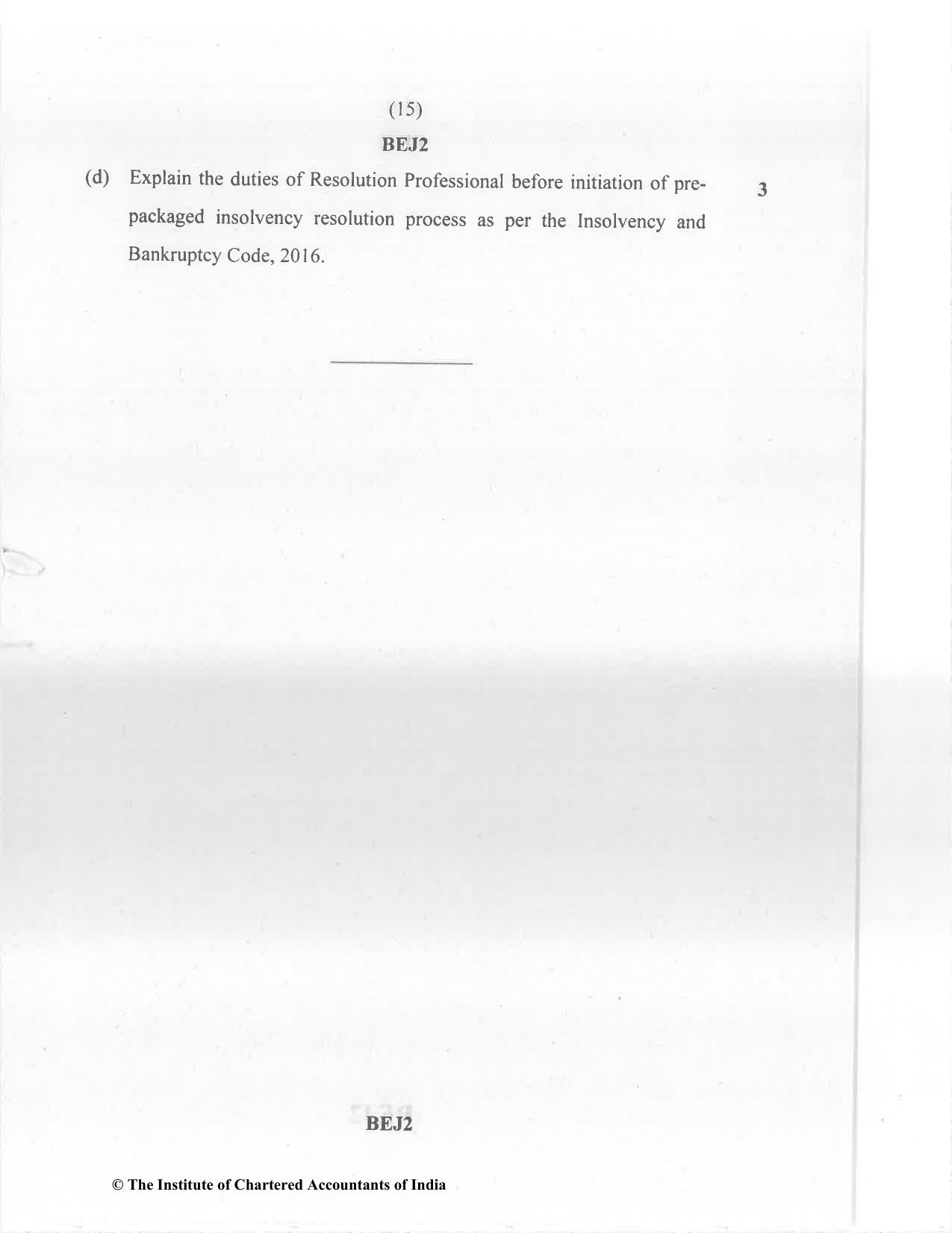 CA Final Nov 2022 Question Paper - Paper 4 – Corporate & Economic Laws - Page 15