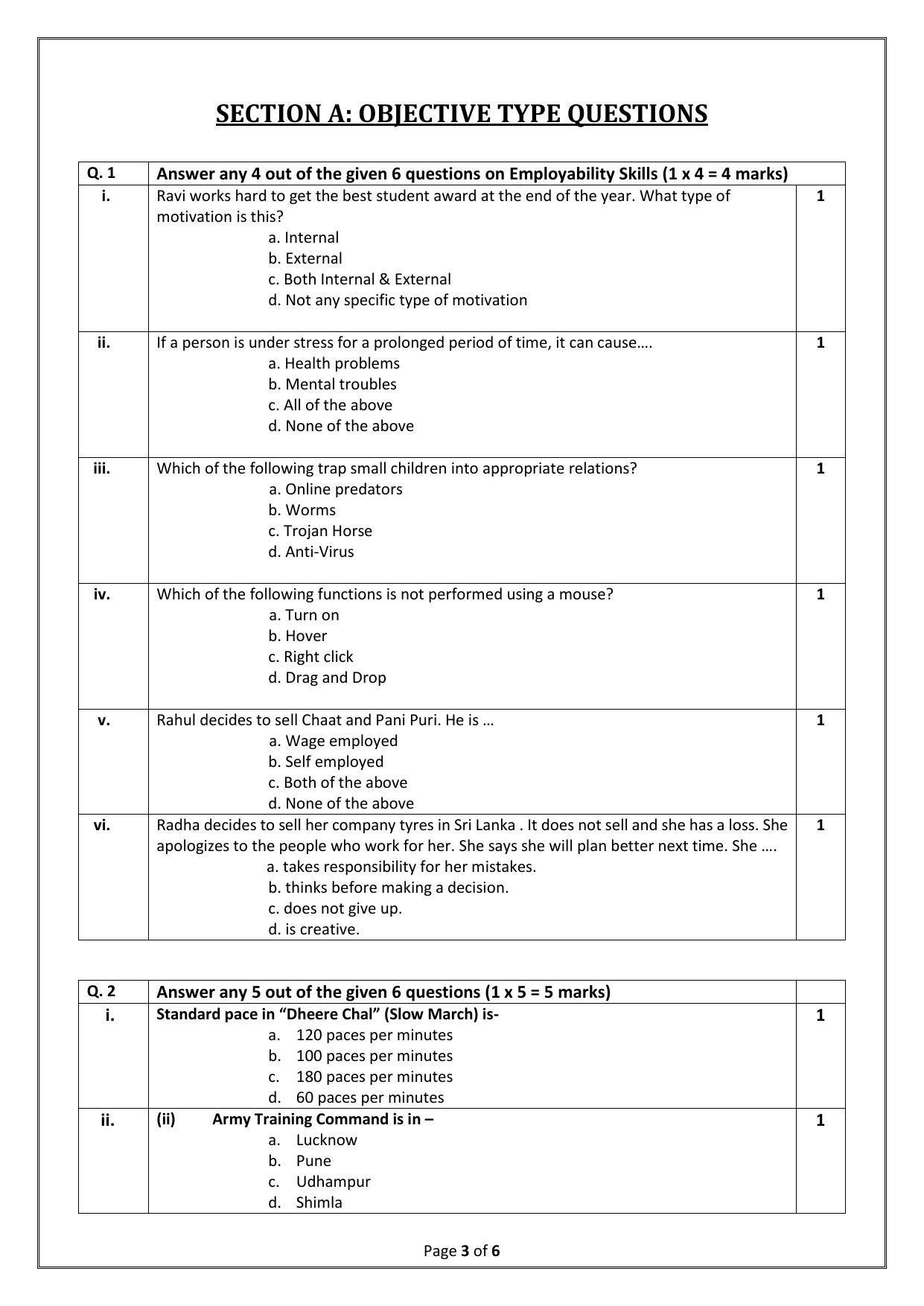 CBSE Class 10 (Skill Education) Security Sample Papers 2023 - Page 3