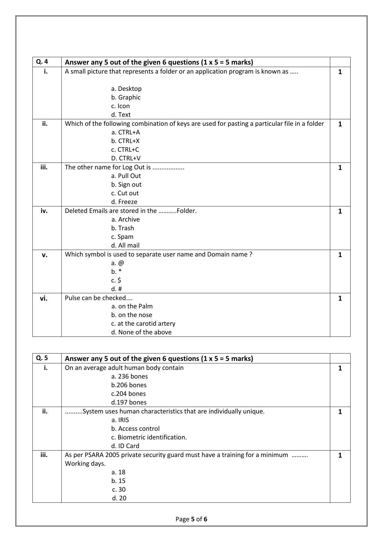 CBSE Class 10 (Skill Education) Security Sample Papers 2023 - Page 5