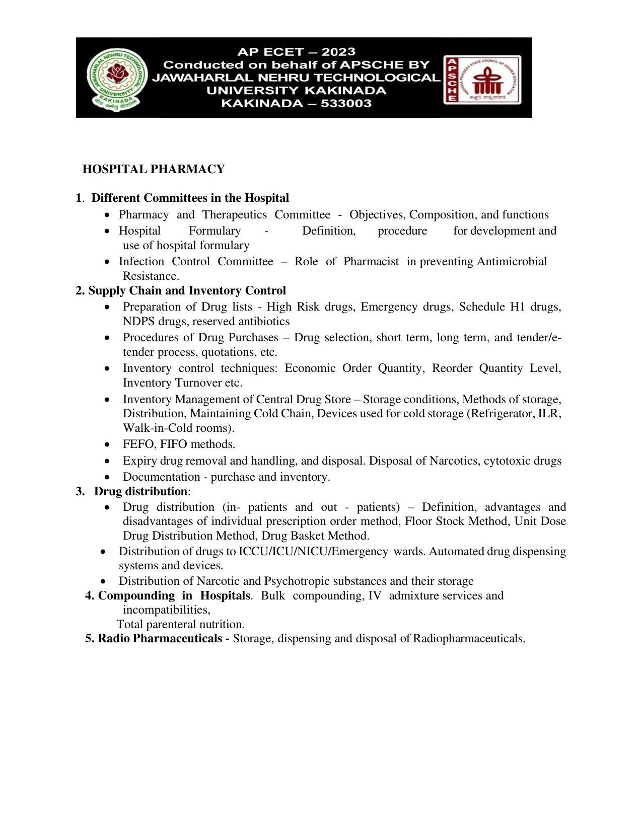 AP ECET SECTION I PHARMACEUTICS Syllabus - Page 2