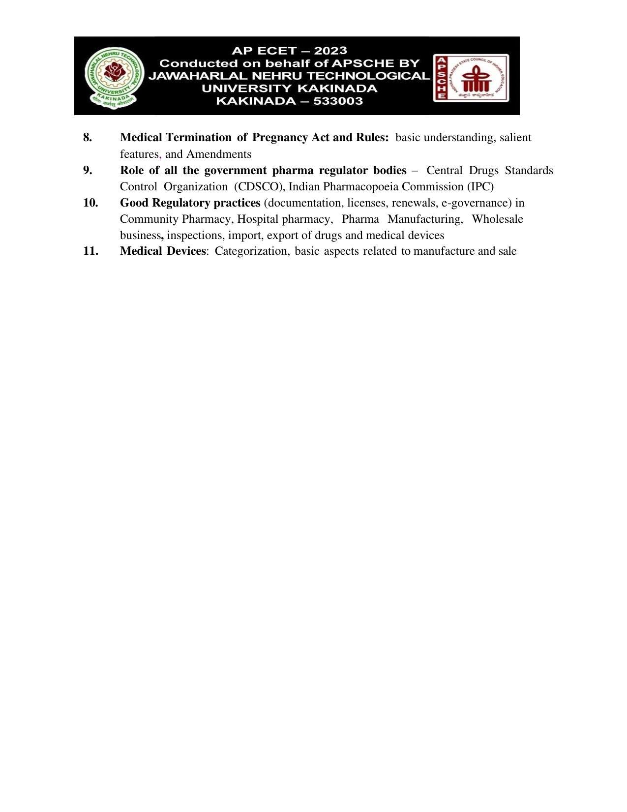 AP ECET SECTION I PHARMACEUTICS Syllabus - Page 4