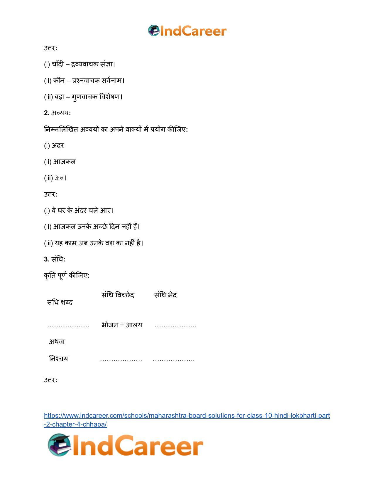 Maharashtra Board Solutions for Class 10- Hindi Lokbharti (Part 2): Chapter 4- छापा - Page 21
