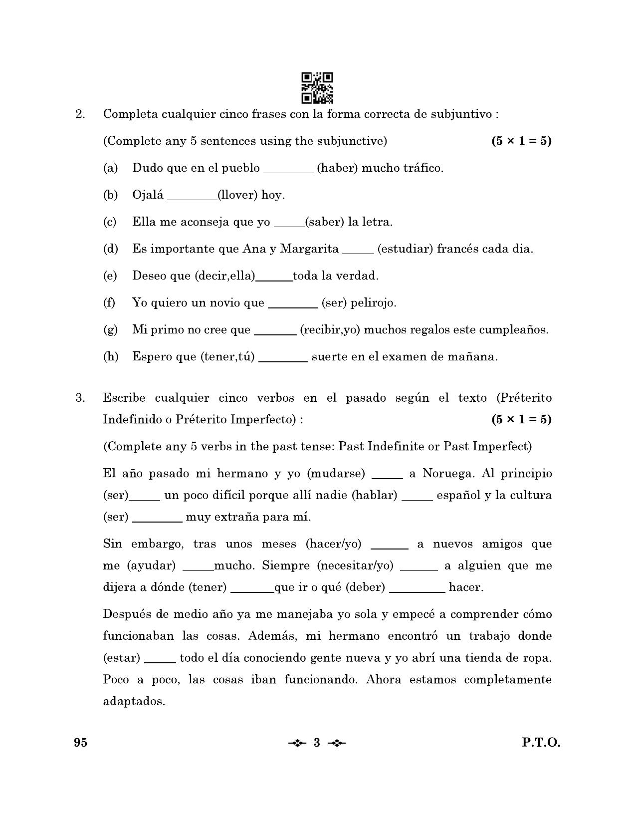 CBSE Class 12 95_Spanish 2023 Question Paper - Page 3