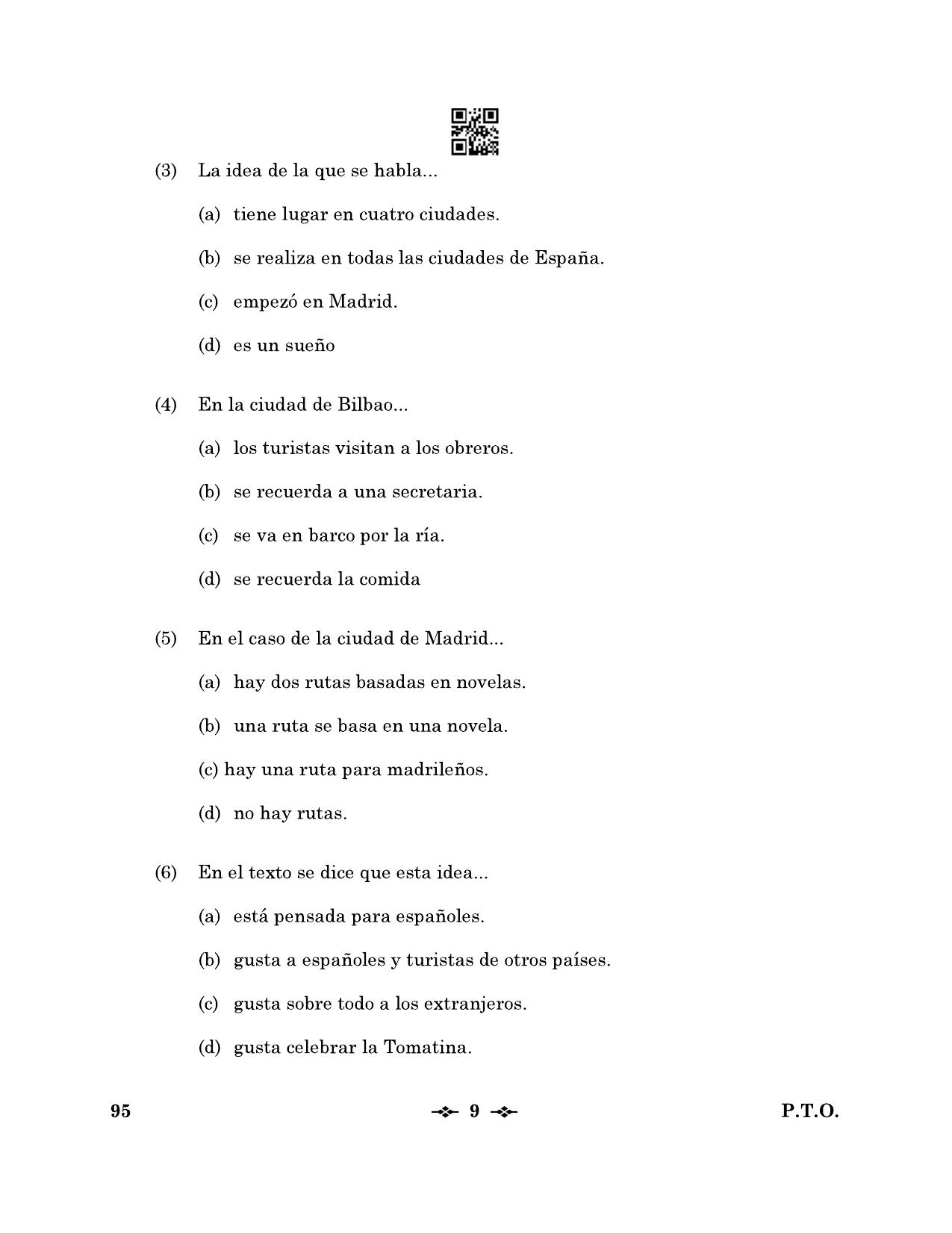 CBSE Class 12 95_Spanish 2023 Question Paper - Page 9