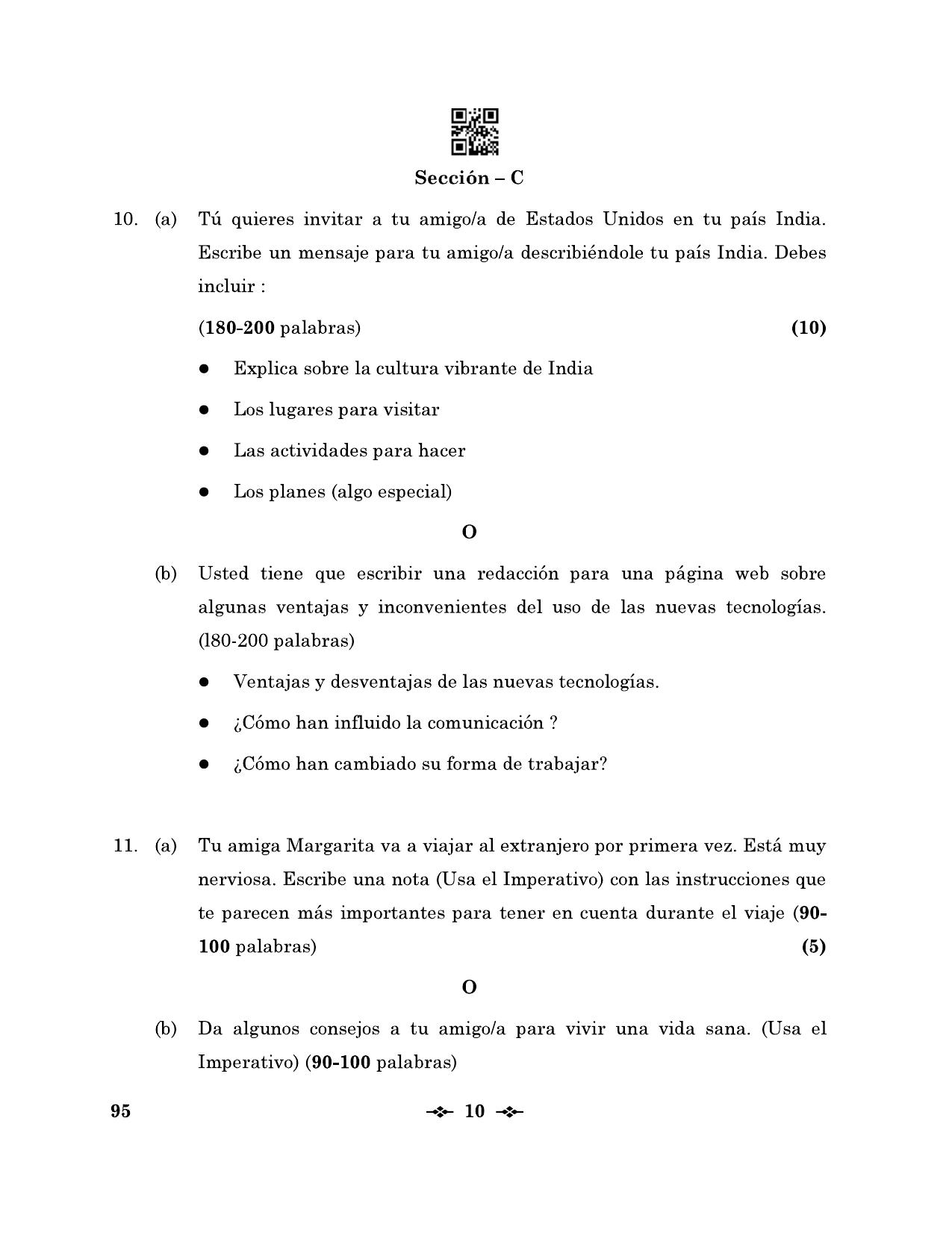CBSE Class 12 95_Spanish 2023 Question Paper - Page 10