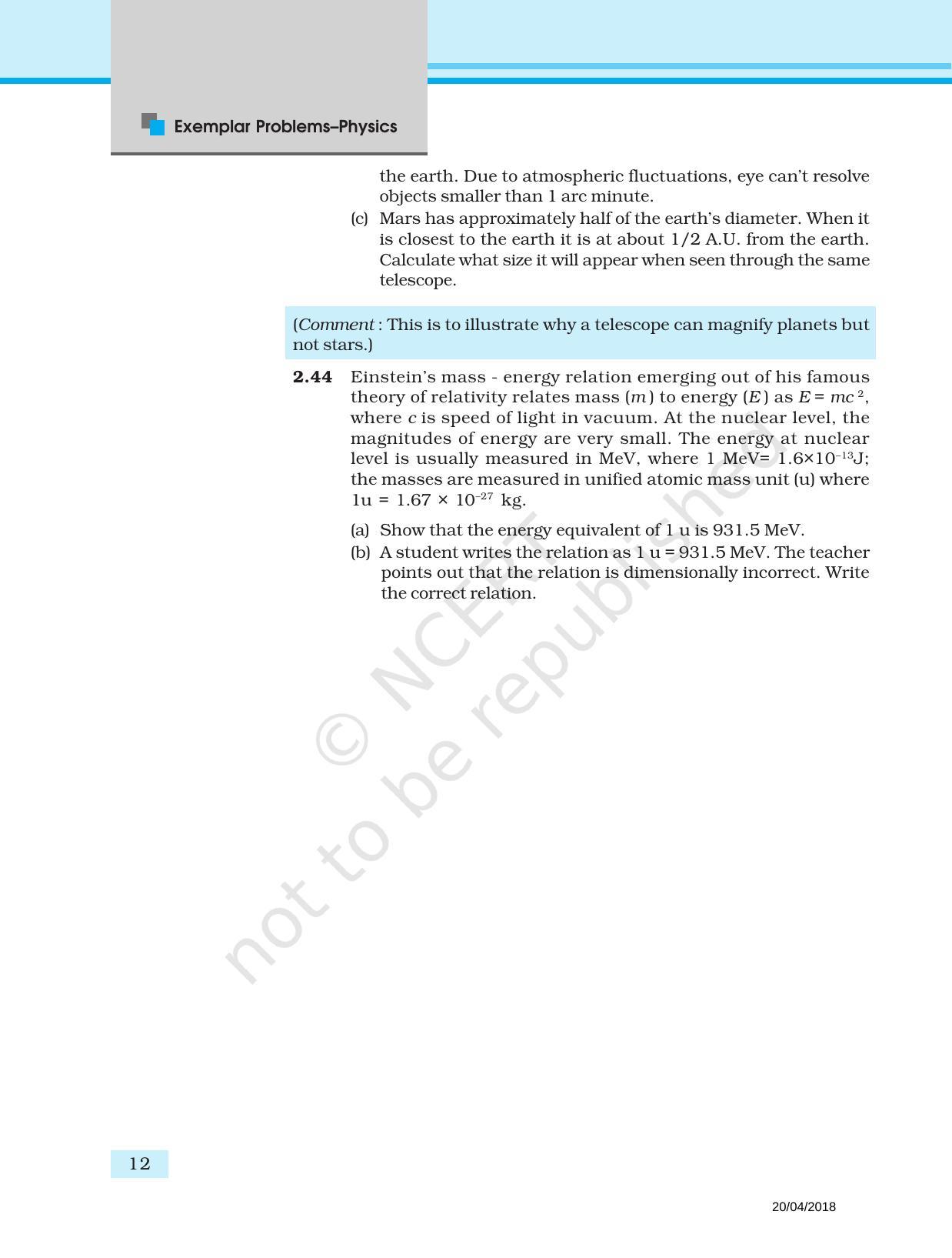NCERT Exemplar Book for Class 11 Physics: Chapter 1 Units and Measurements - Page 8