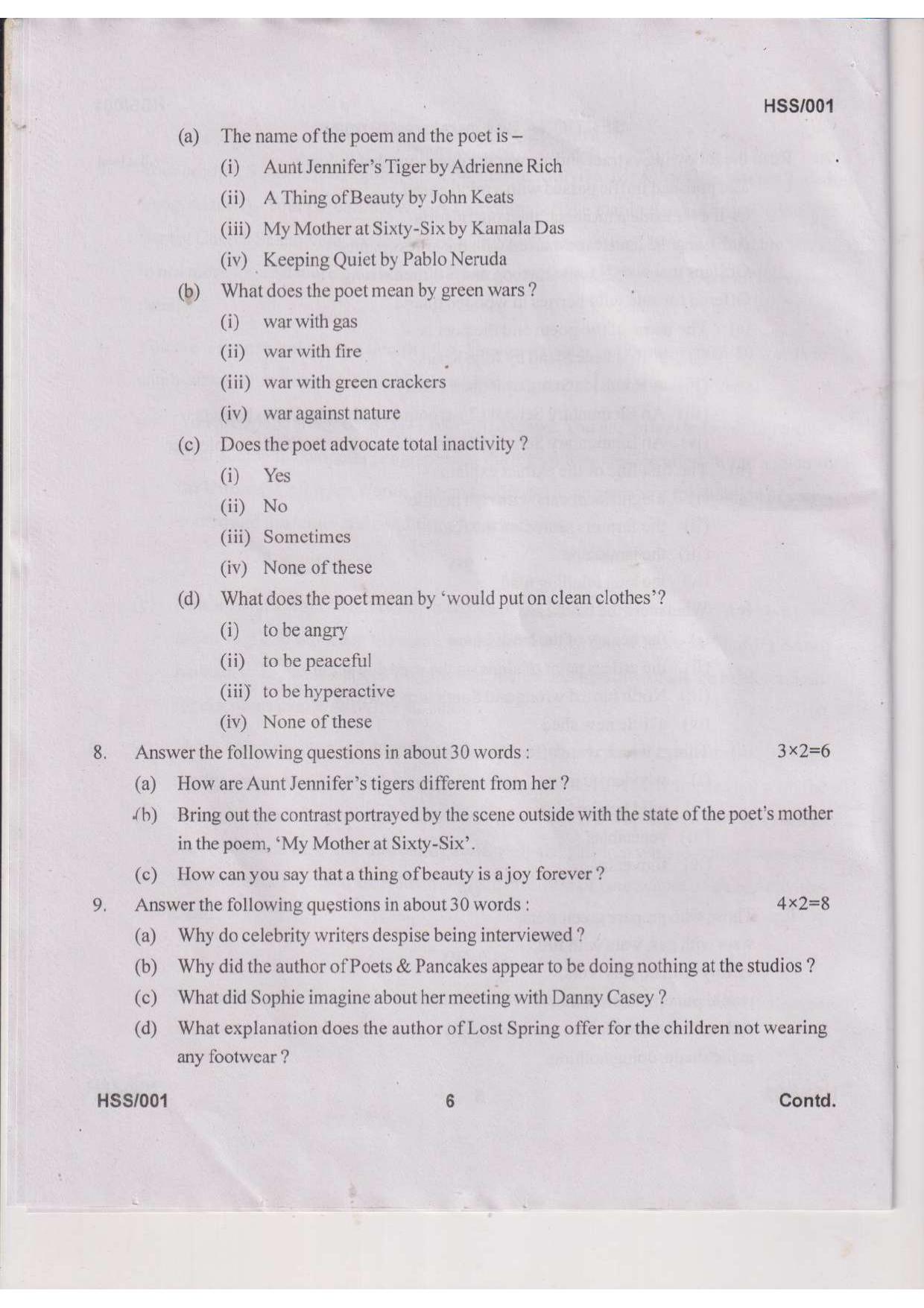 MBSE HSSLC 2023 Arts Question Paper - Page 15