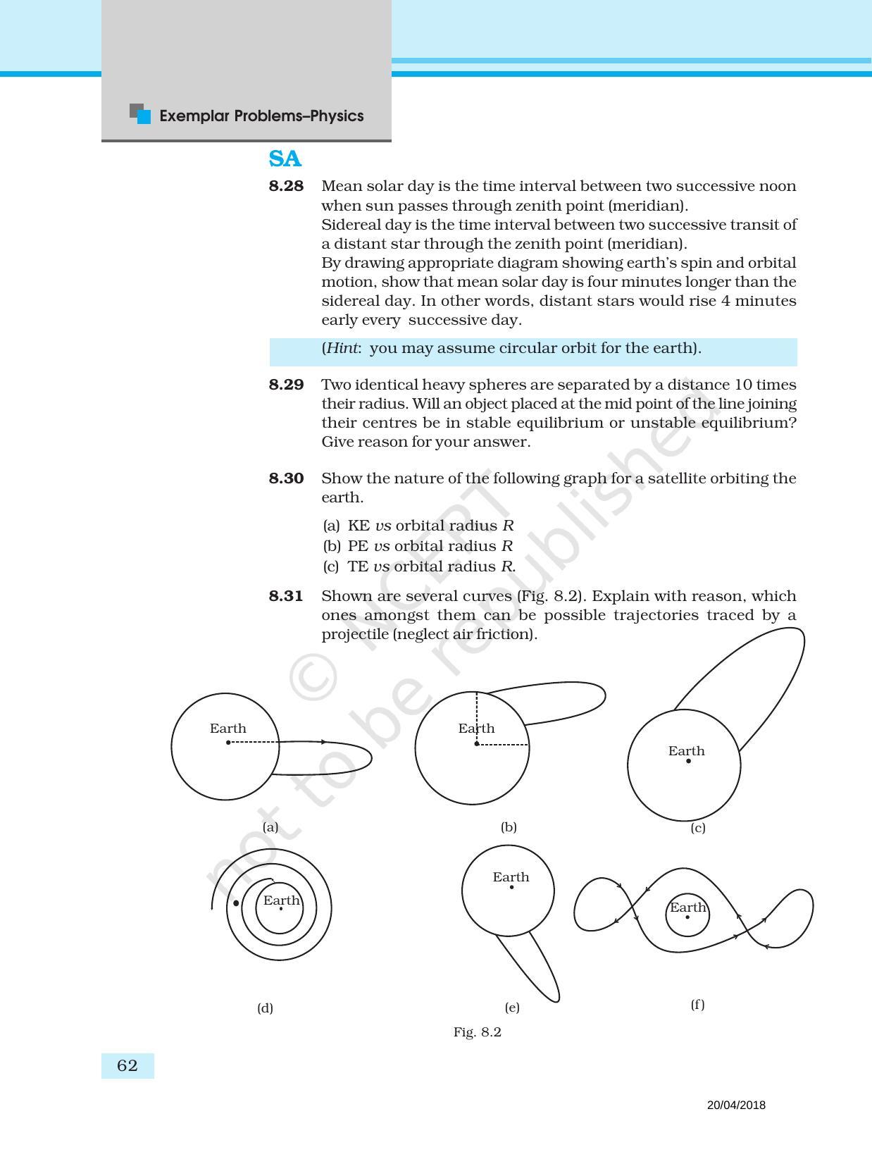 NCERT Exemplar Book for Class 11 Physics: Chapter 7 Gravitation - Page 6