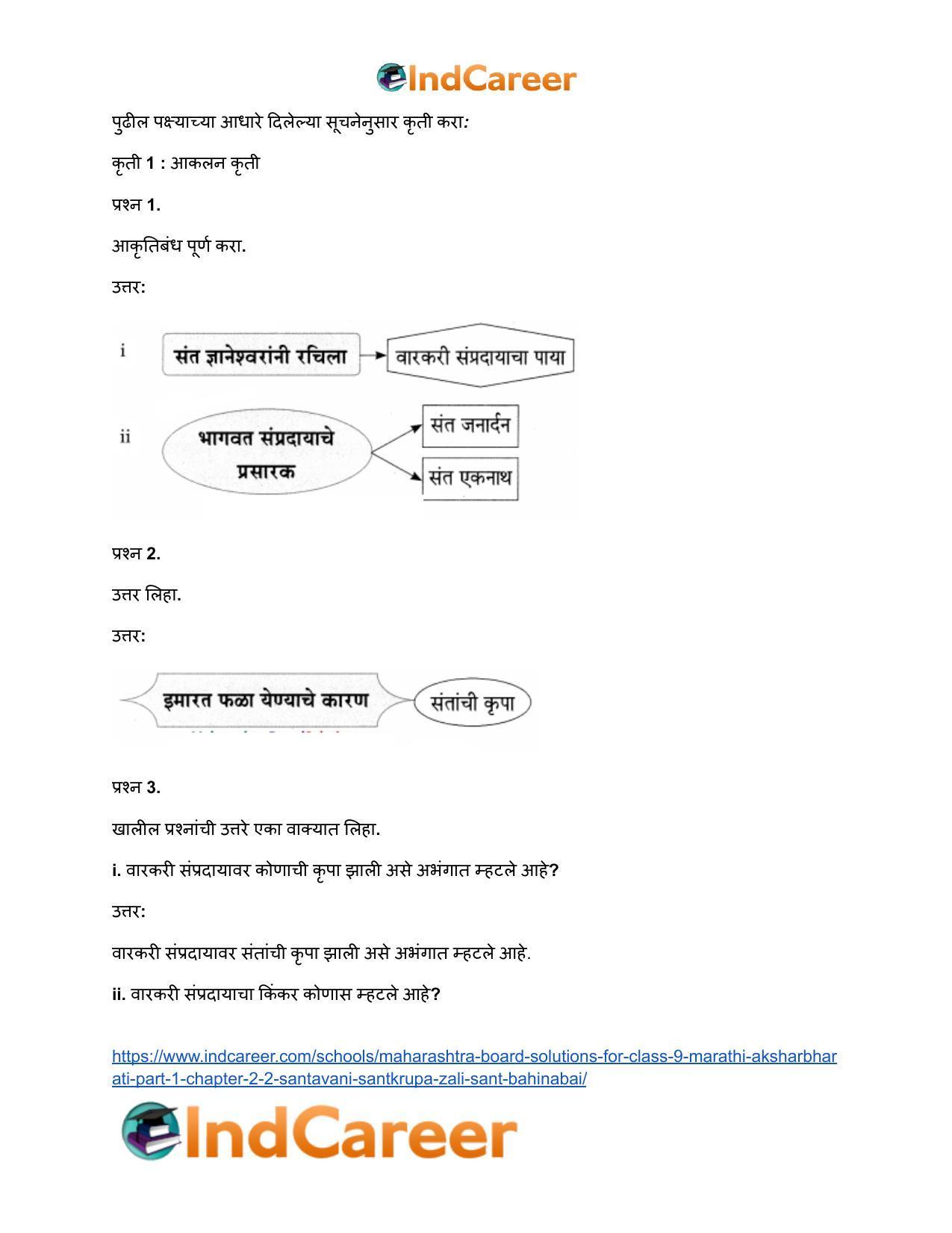 Maharashtra Board Solutions for Class 9- Marathi Aksharbharati (Part- 1): Chapter 2.2- संतवाणी (आ) संतकृपा झाली – संत बहिणाबाई - Page 6
