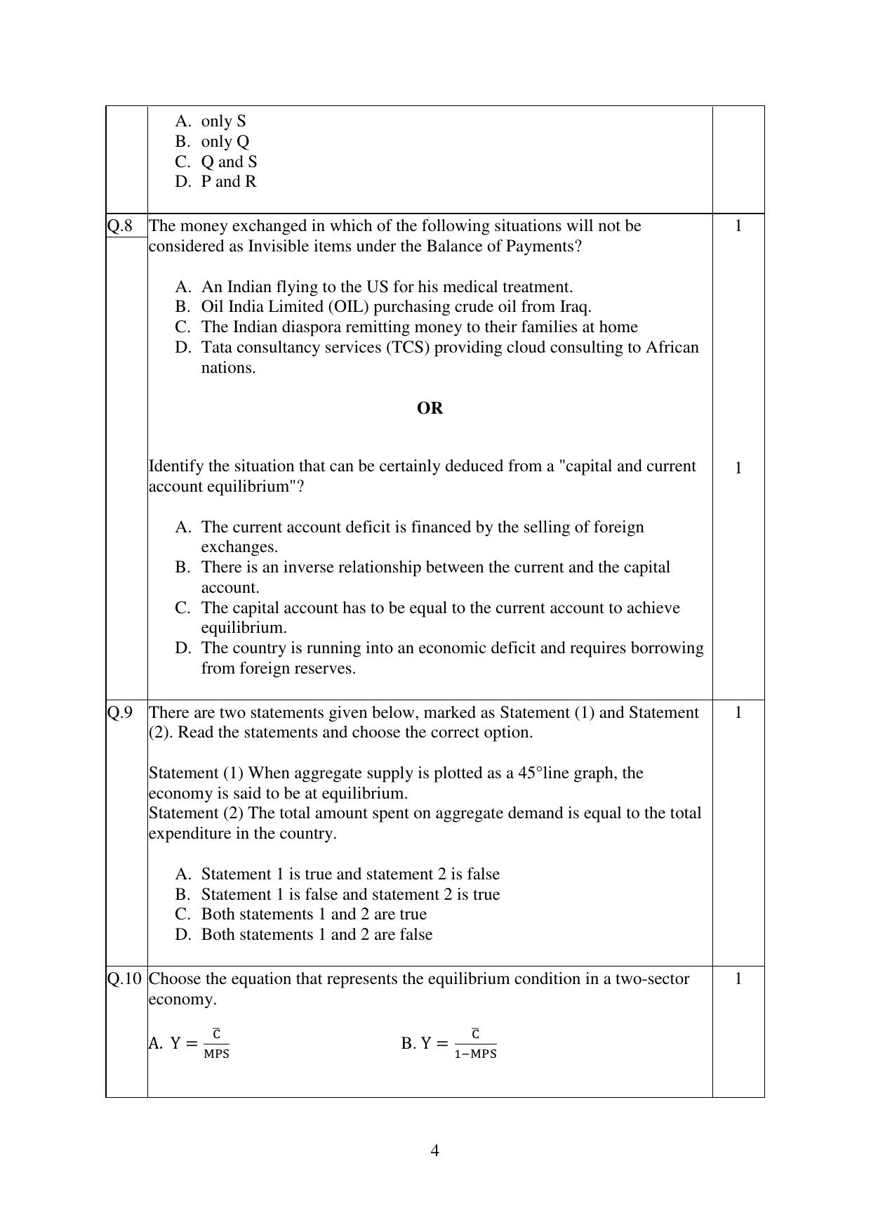 CBSE Class 12 Economics Practice Questions 2022-23 - Page 4