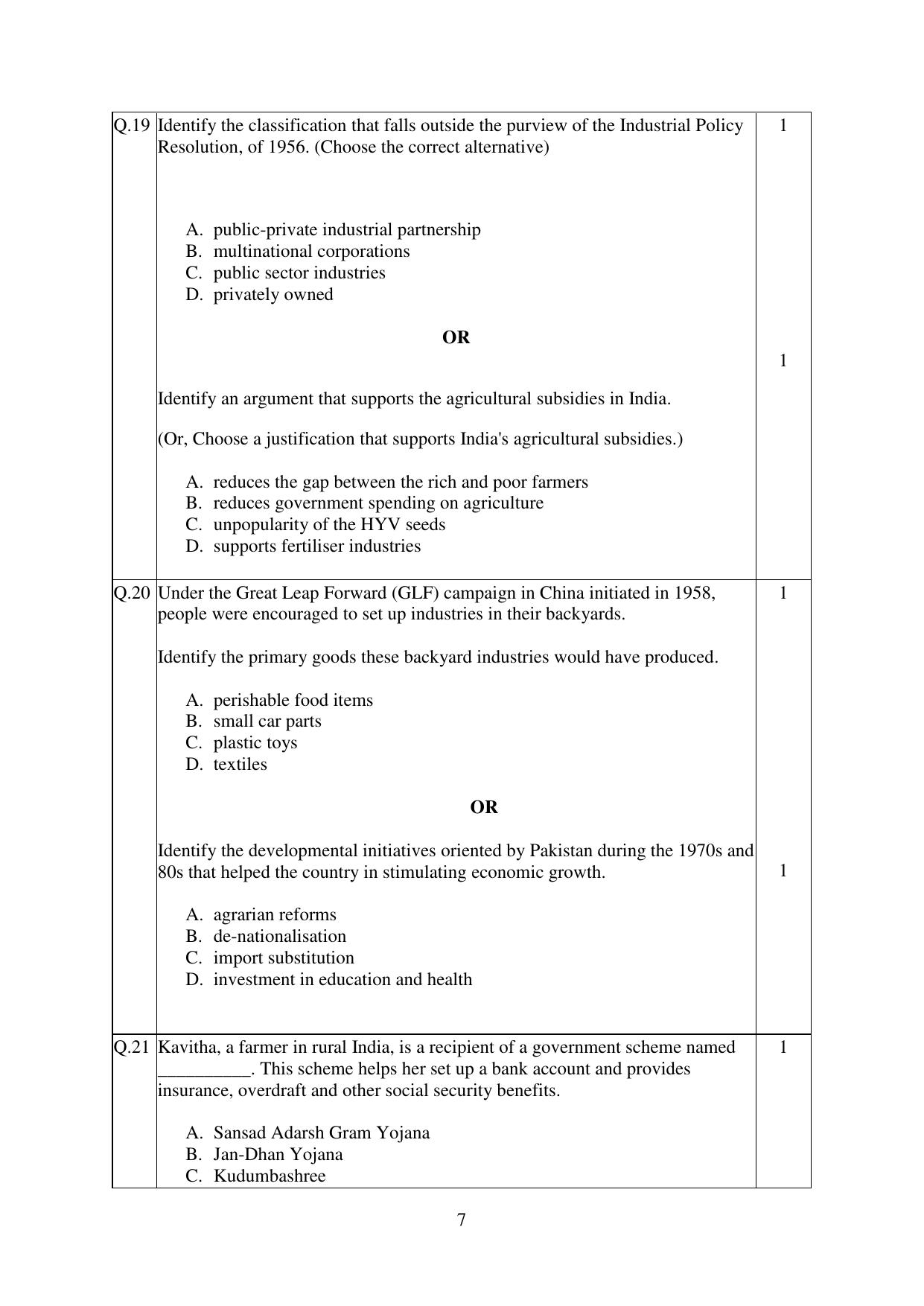 CBSE Class 12 Economics Practice Questions 2022-23 - Page 7