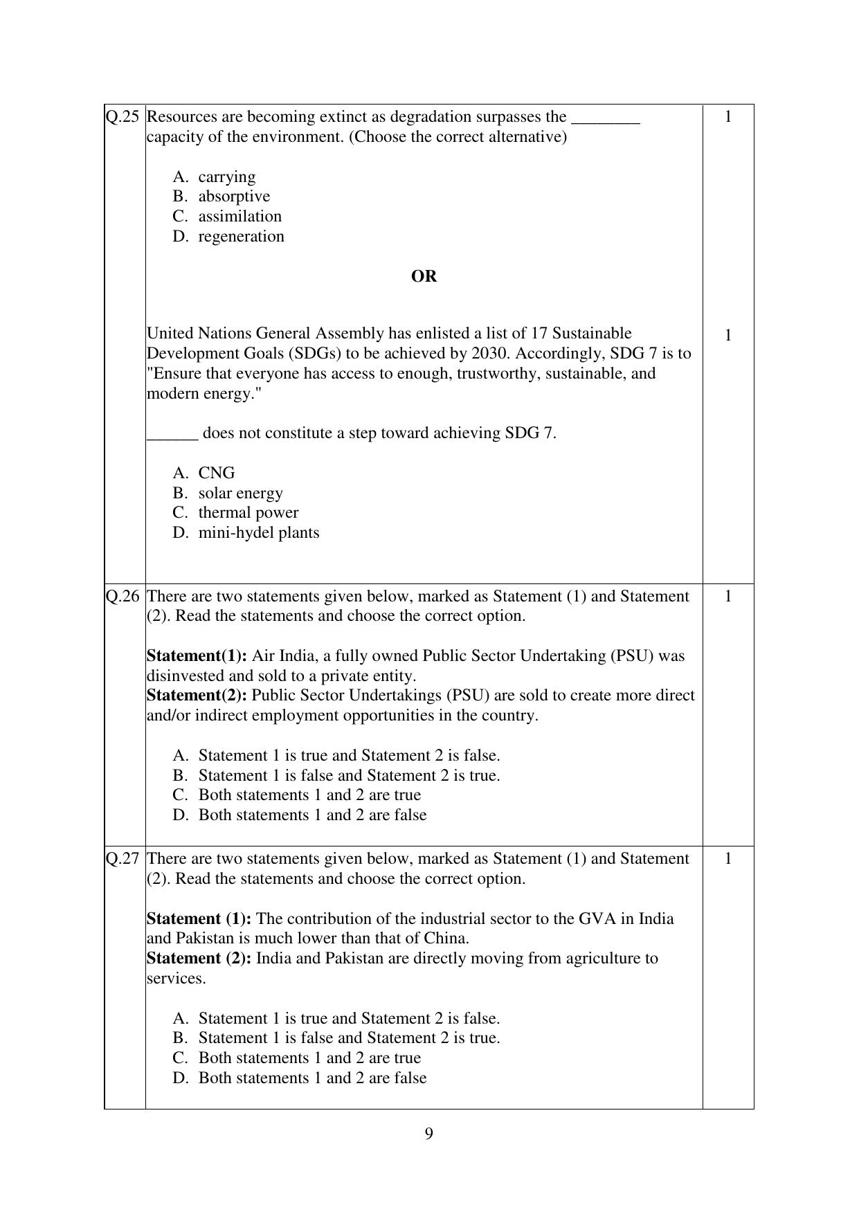 CBSE Class 12 Economics Practice Questions 2022-23 - Page 9